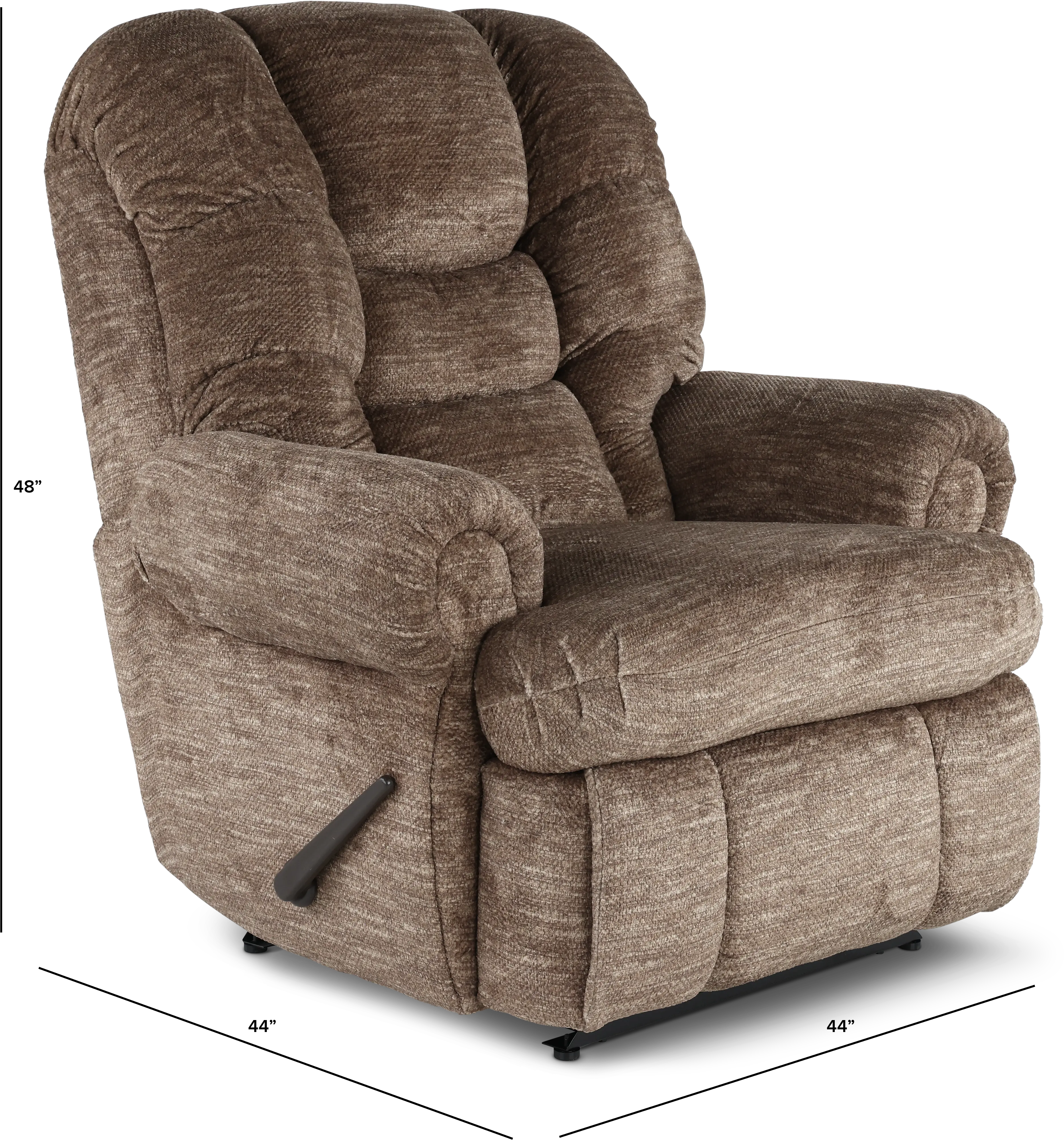 King Comfort Camel Brown Big and Tall Recliner-3