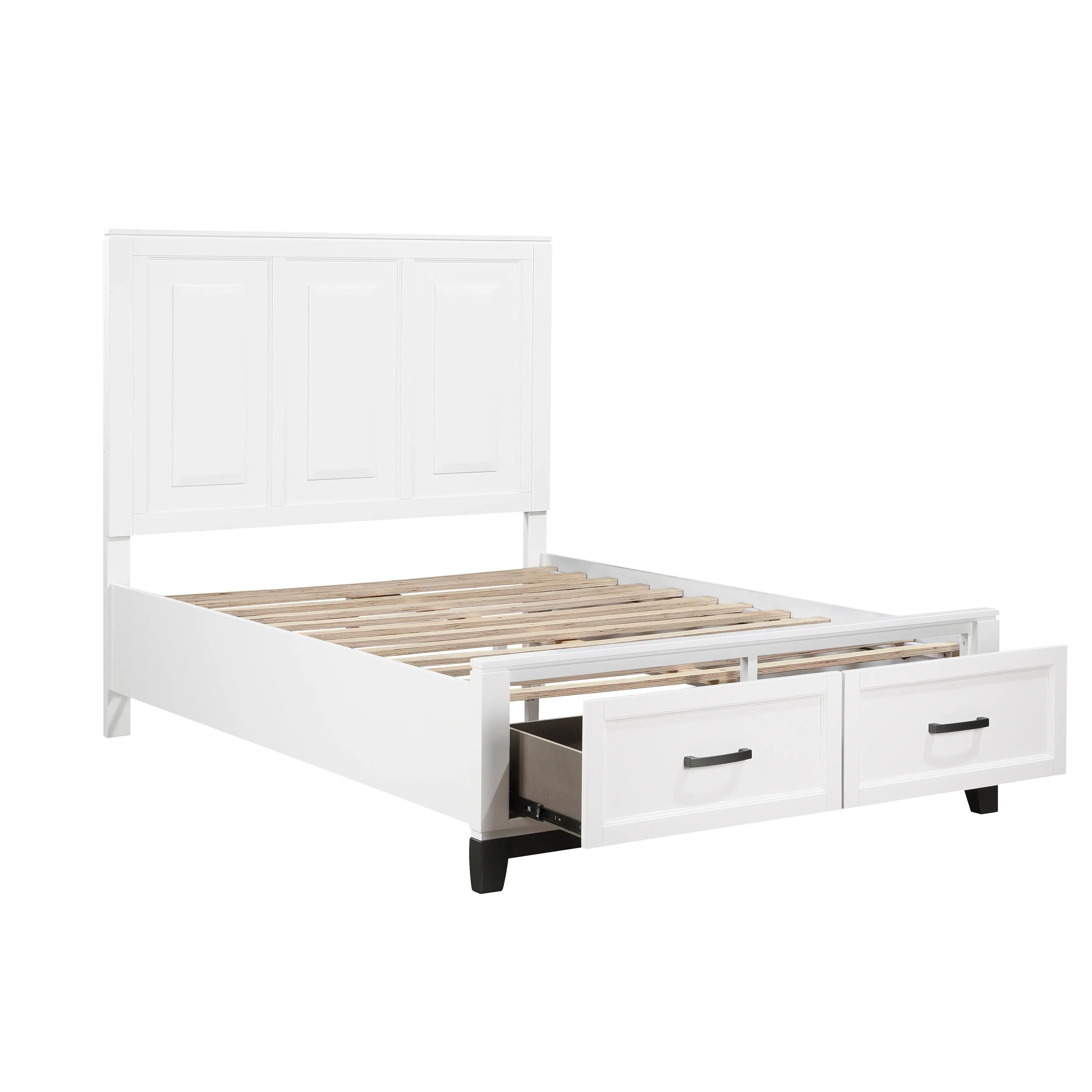 Jordan White Queen Storage Bed-3