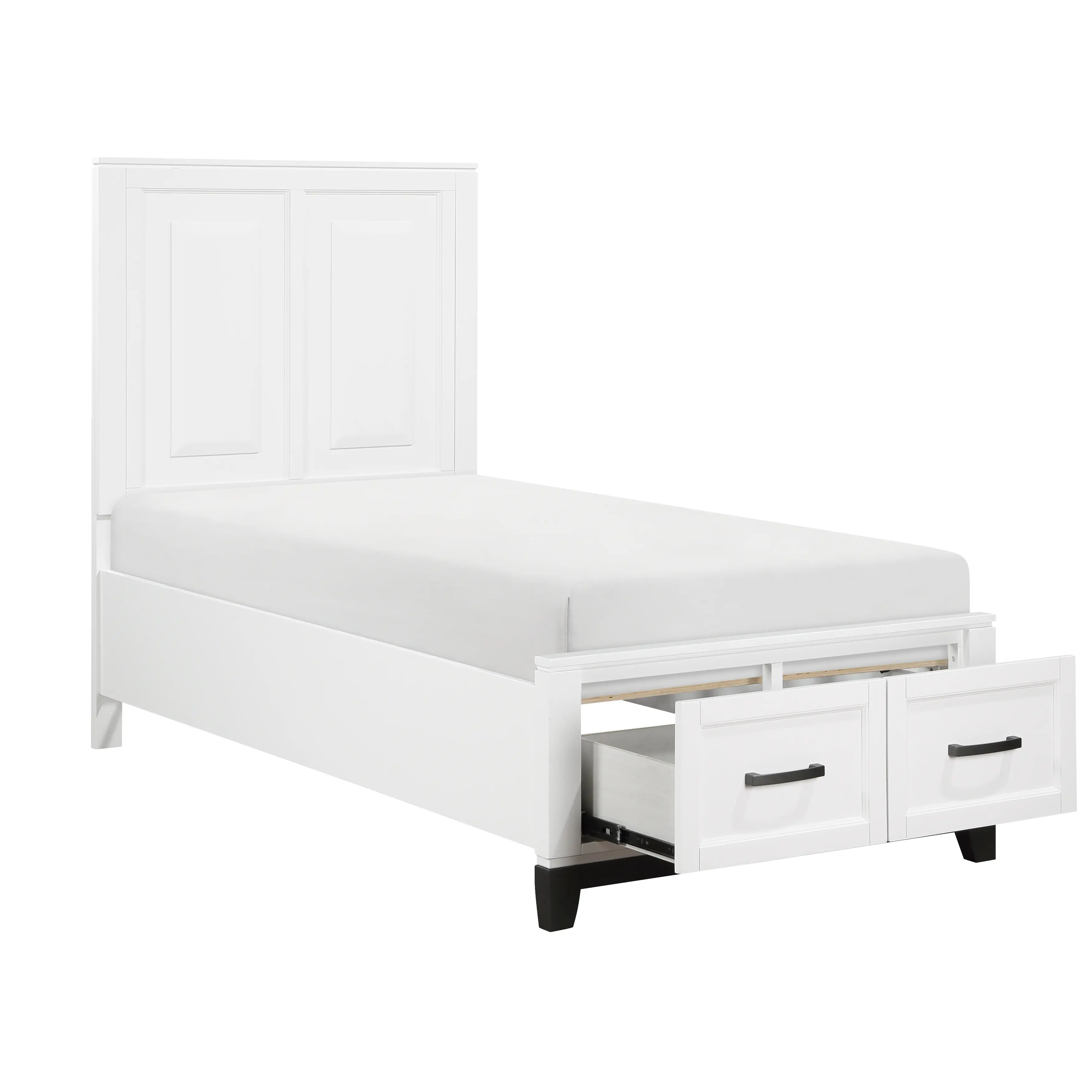 Jordan White Twin Storage Bed-3