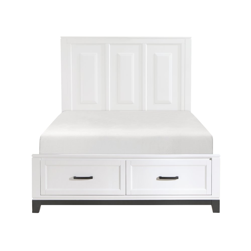 Jordan White Full Storage Bed