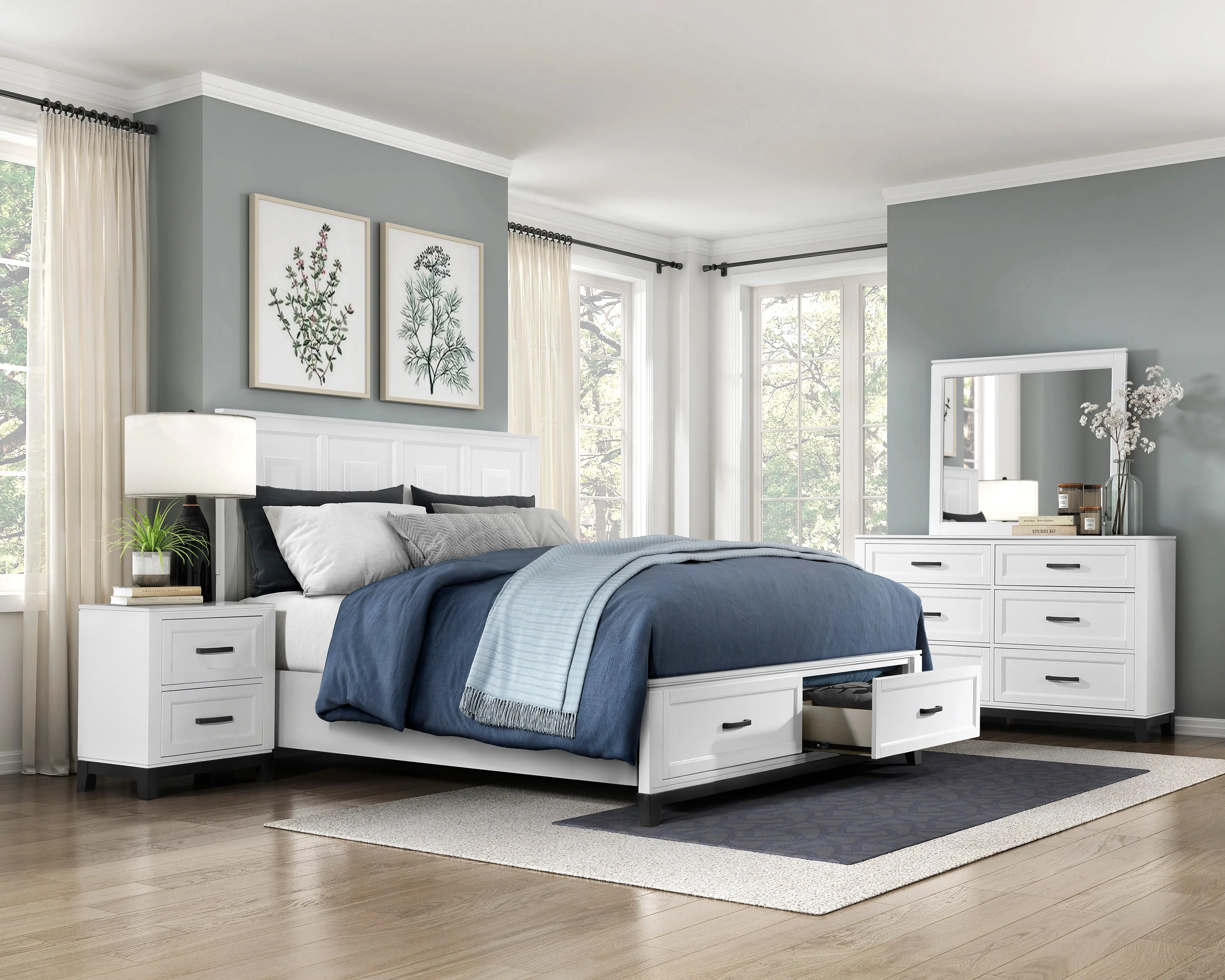 Jordan White Full Storage Bed-2