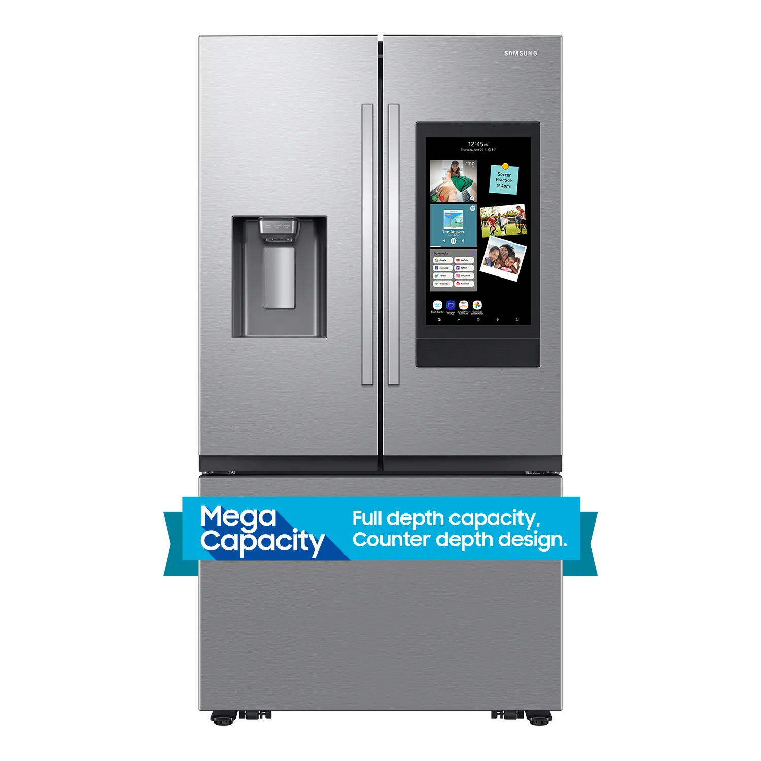 RF27CG5900SR Samsung 25 Cu Ft French Door Mega Capacity Refrigerator with Family Hub - Counter Depth Stainless Steel-2