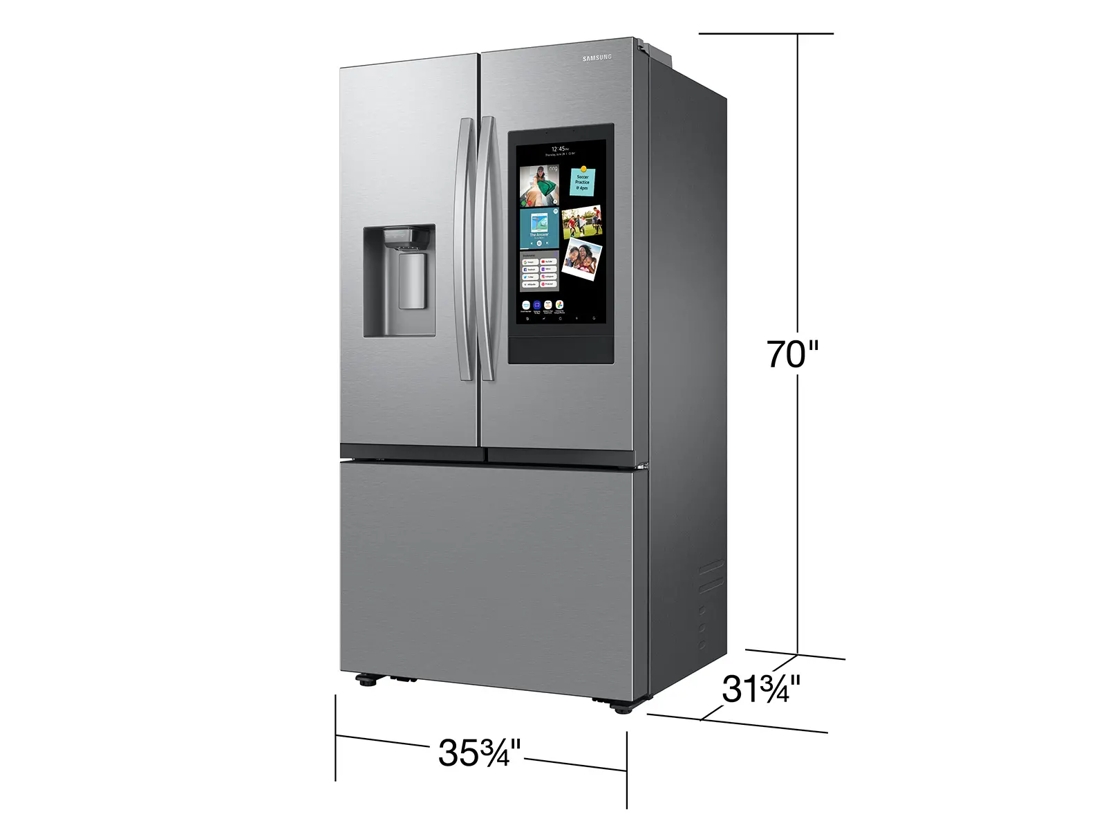 RF27CG5900SR Samsung 25 Cu Ft French Door Mega Capacity Refrigerator with Family Hub - Counter Depth Stainless Steel-3