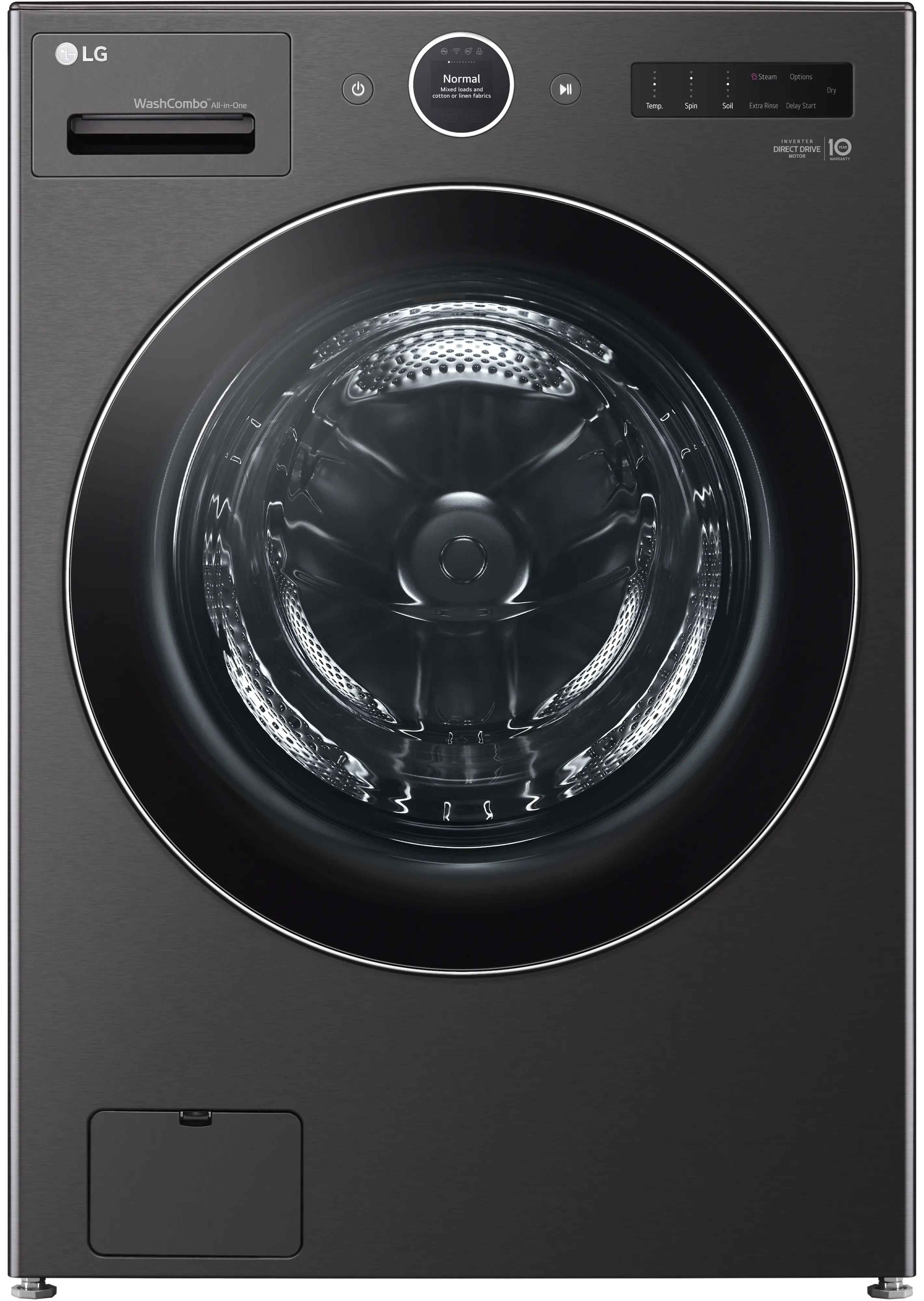 WM6998HBA LG 5.0 Cu Ft WashCombo™ All-in-One Washer-Dryer Combo - Black Steel-1
