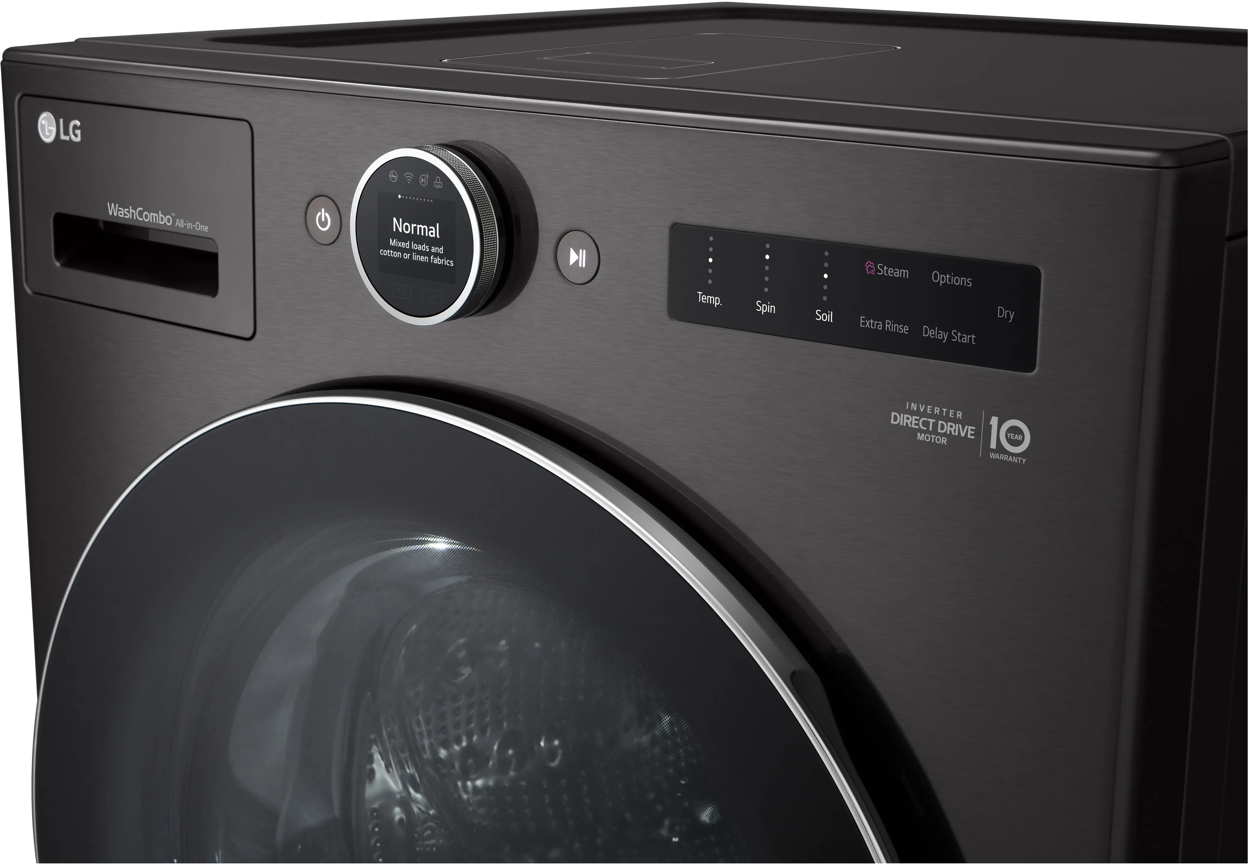WM6998HBA LG 5.0 Cu Ft WashCombo™ All-in-One Washer-Dryer Combo - Black Steel-12