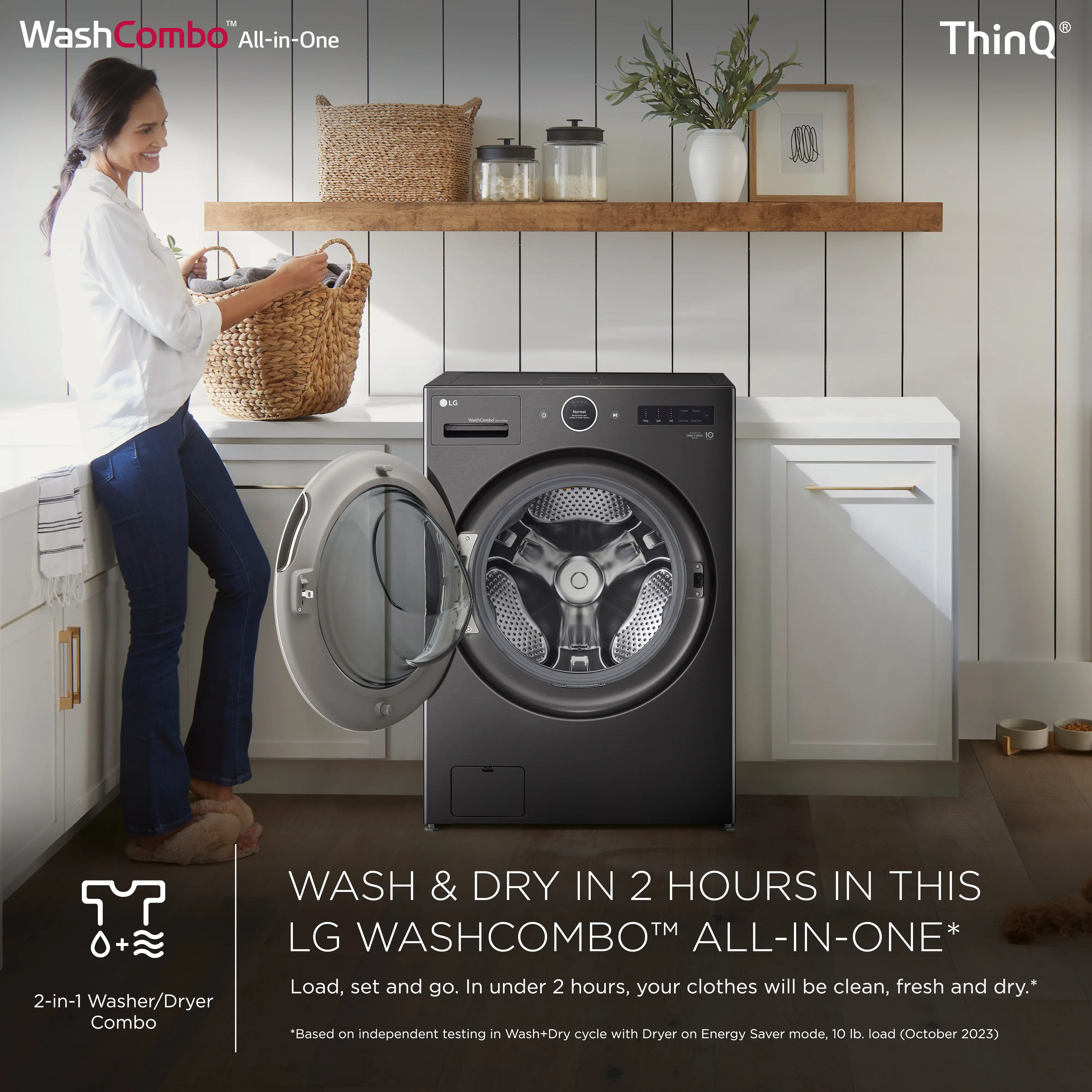 WM6998HBA LG 5.0 Cu Ft WashCombo™ All-in-One Washer-Dryer Combo - Black Steel-5