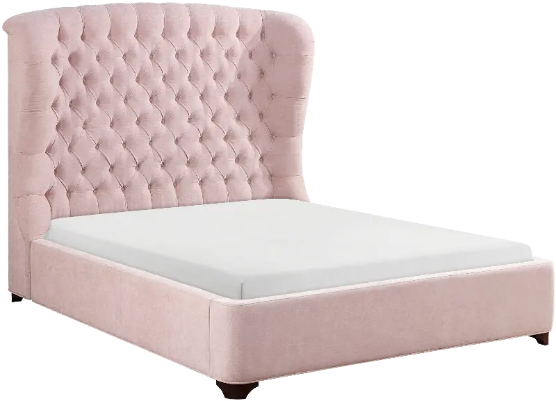 Cameo Pink Full Upholstered Bed