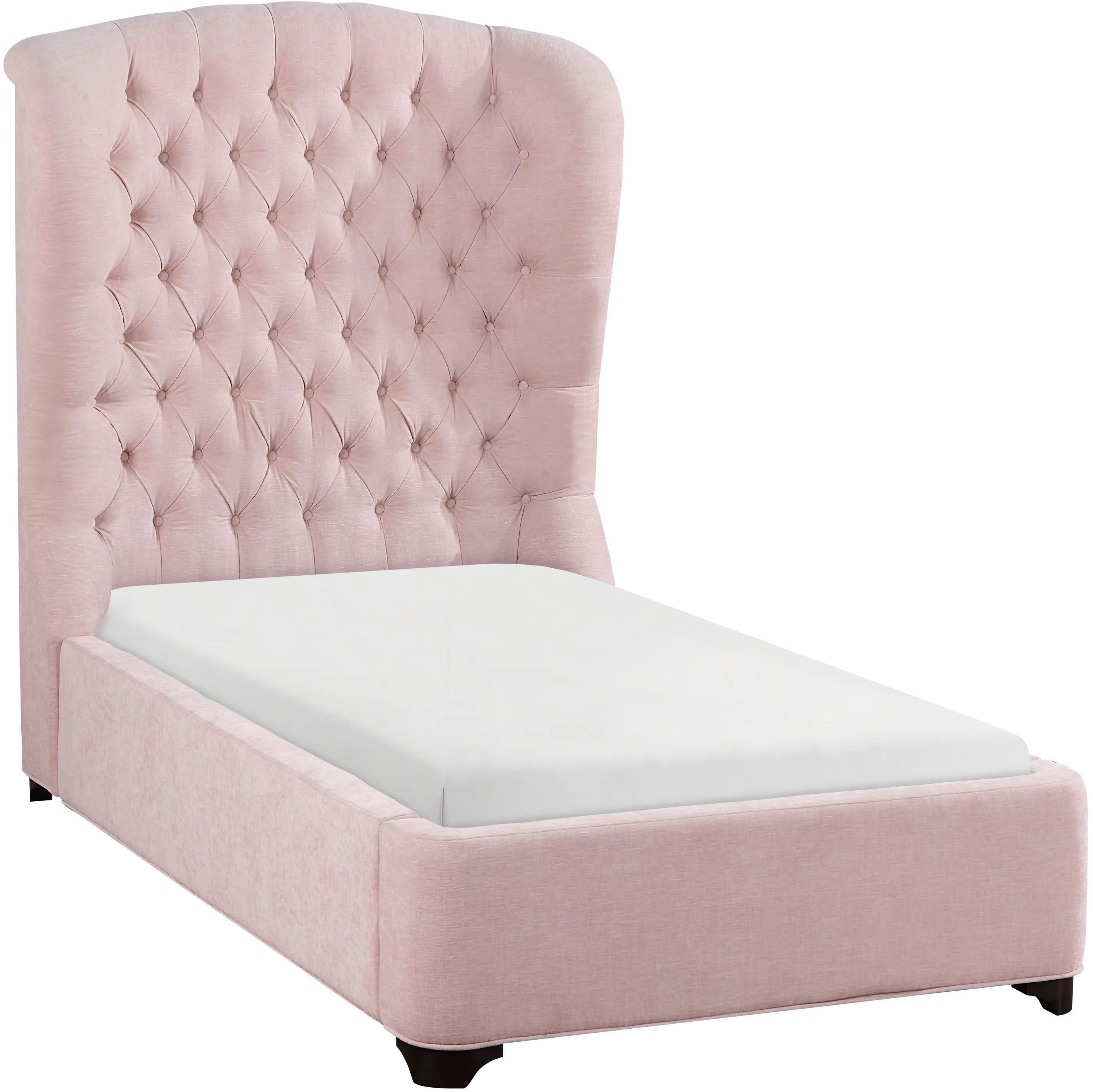 Cameo Pink Twin Upholstered Bed-1