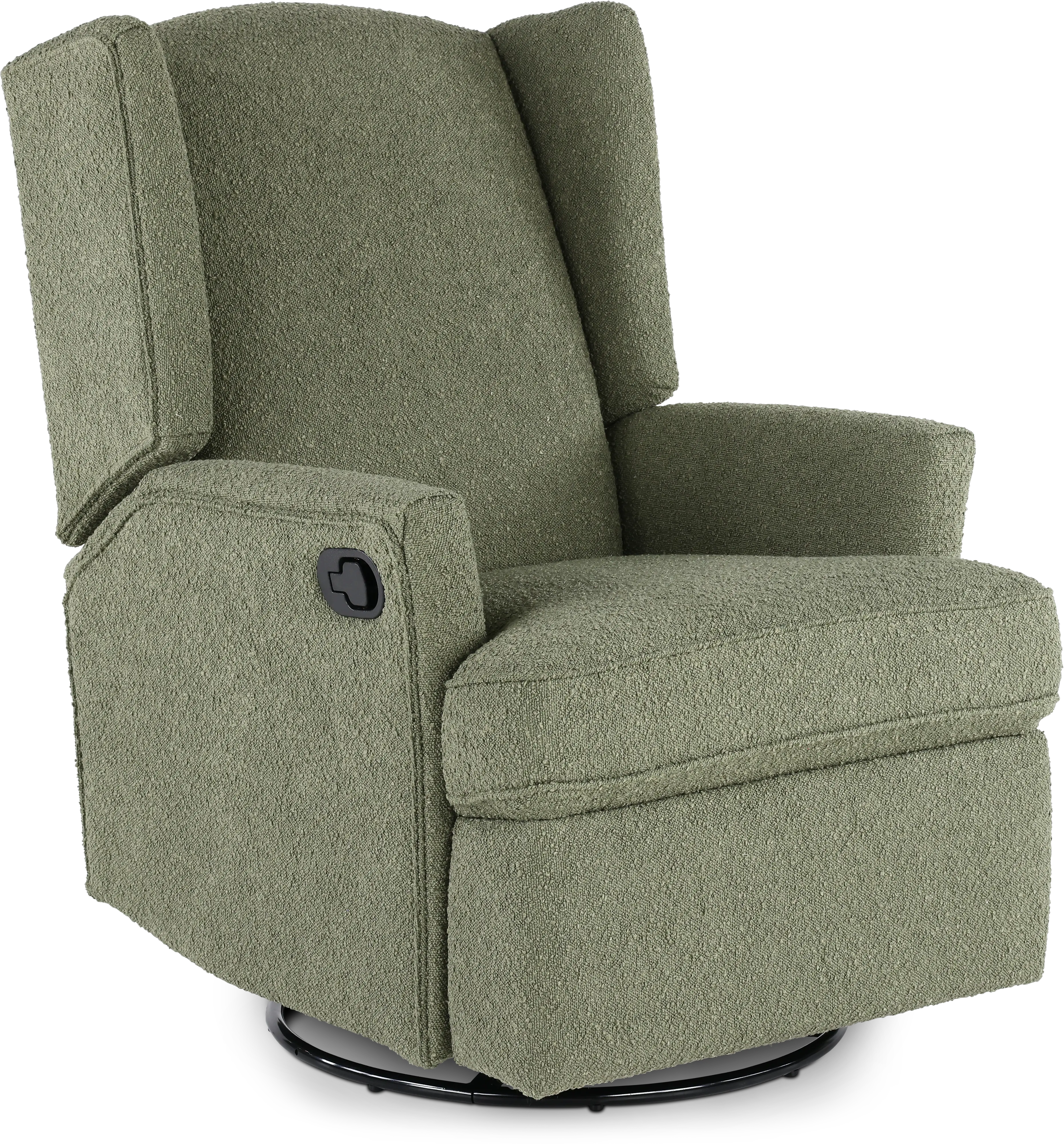Hemingway Sage Green Boucle Wingback Glider Recliner-1