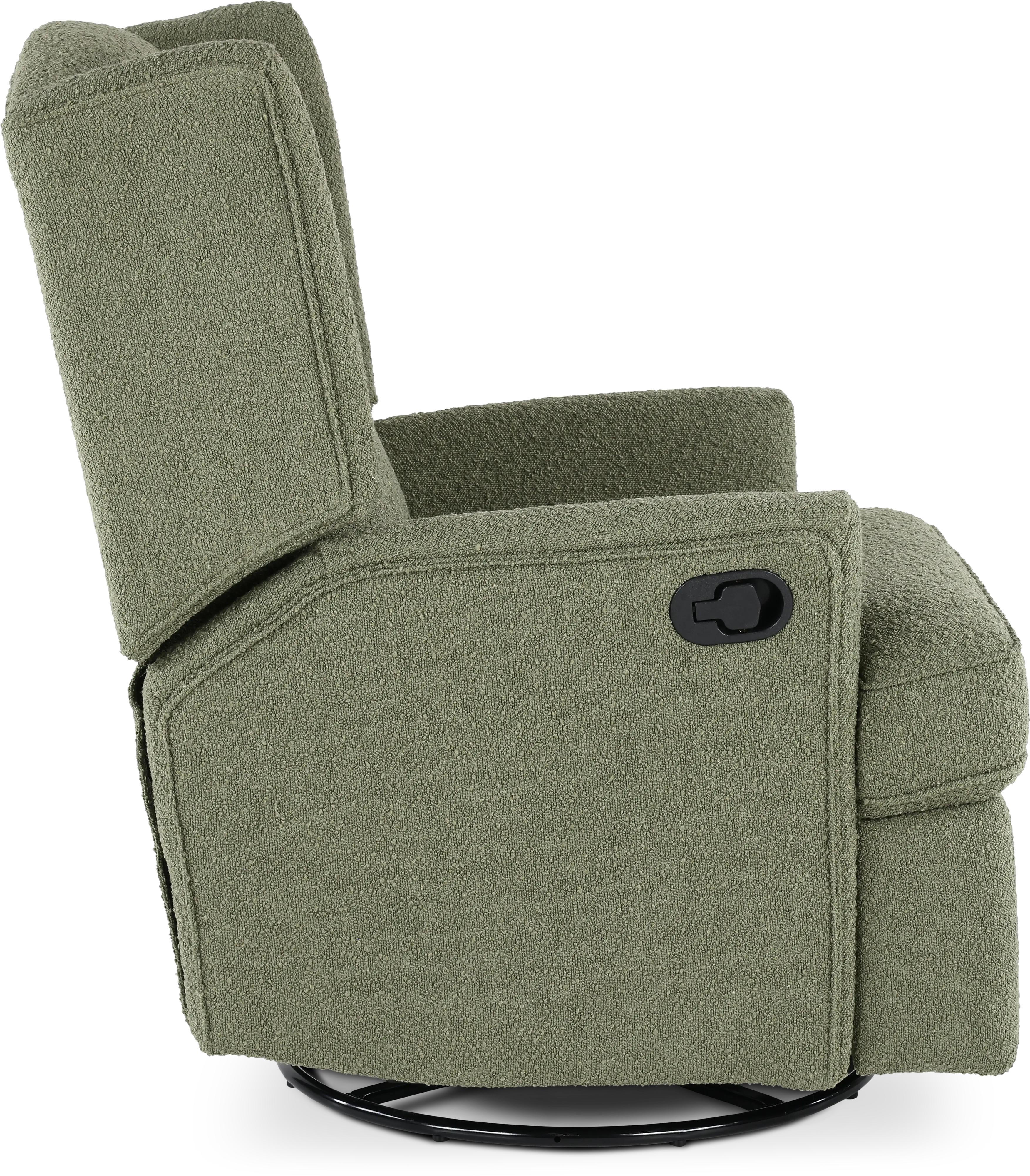 Hemingway Sage Green Boucle Wingback Glider Recliner-7