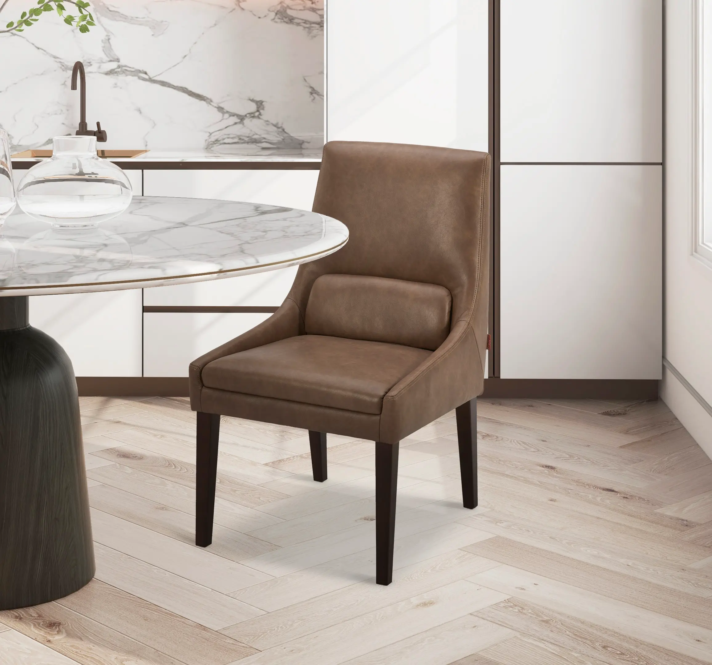 Copley Brown Upholstered Dining Chair-2