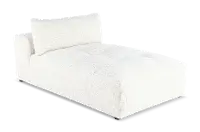 Preston Pearl White Modular Armless Chaise