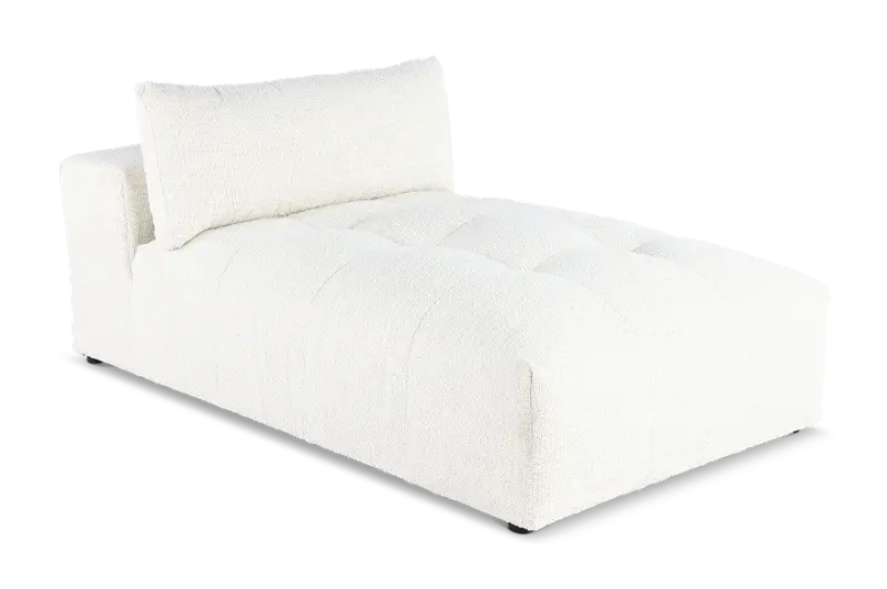 Preston Pearl White Modular Armless Chaise