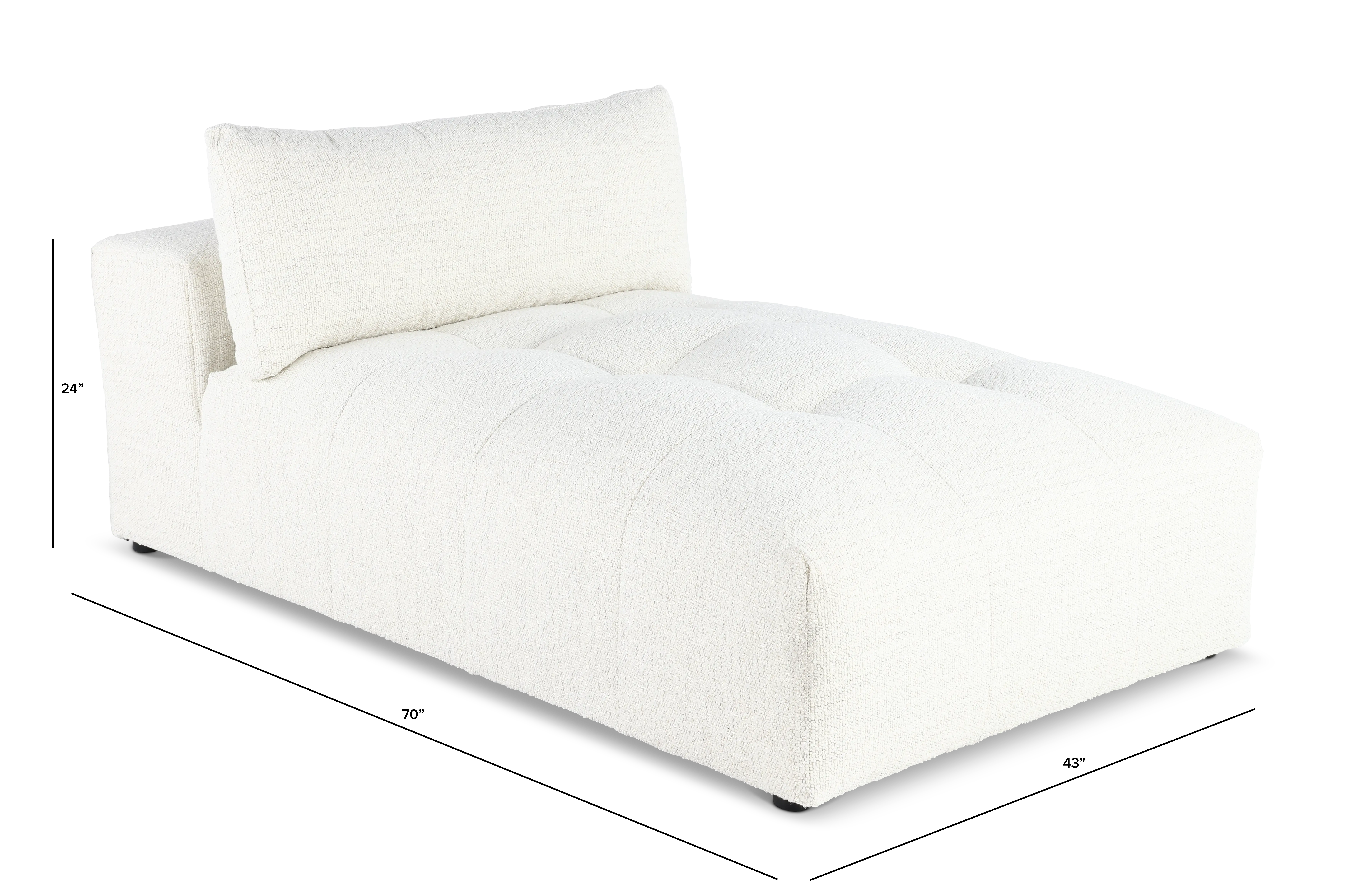 Preston Pearl White Modular Armless Chaise-3