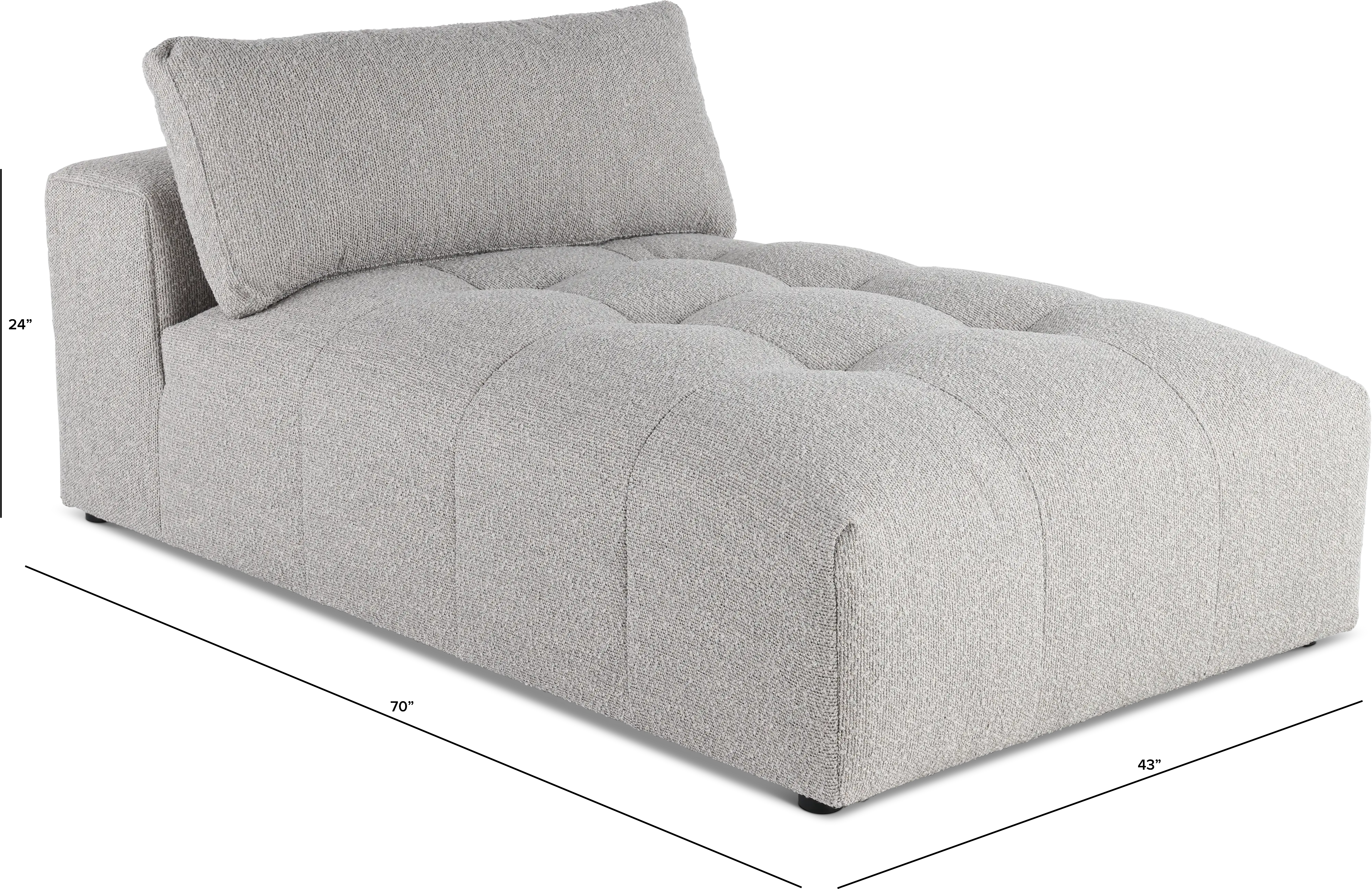 Preston Gray Modular Armless Chaise-4