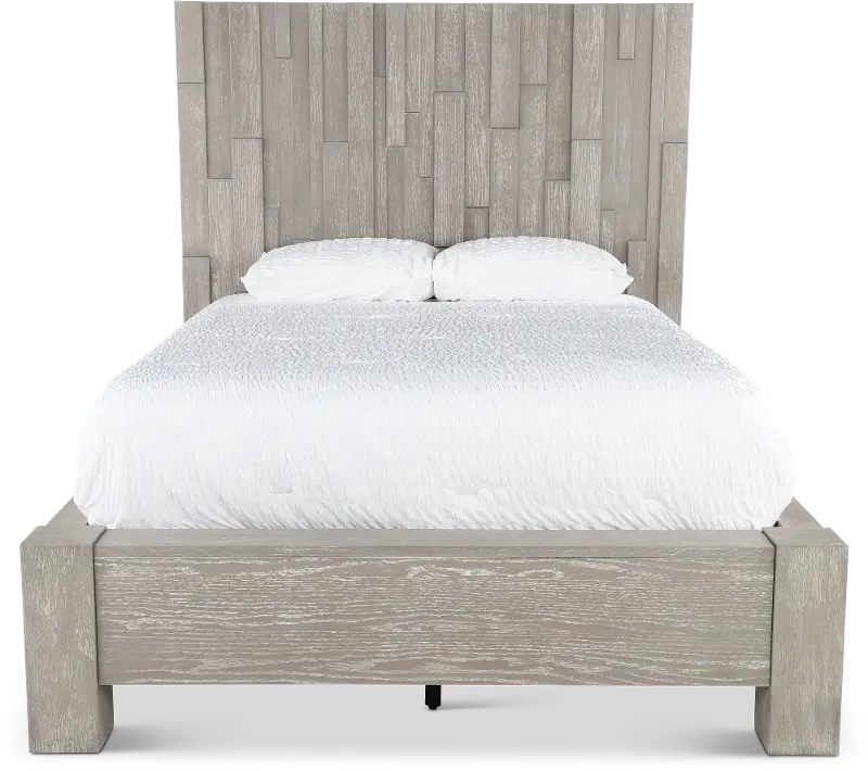 Millwork Gray Queen Platform Bed
