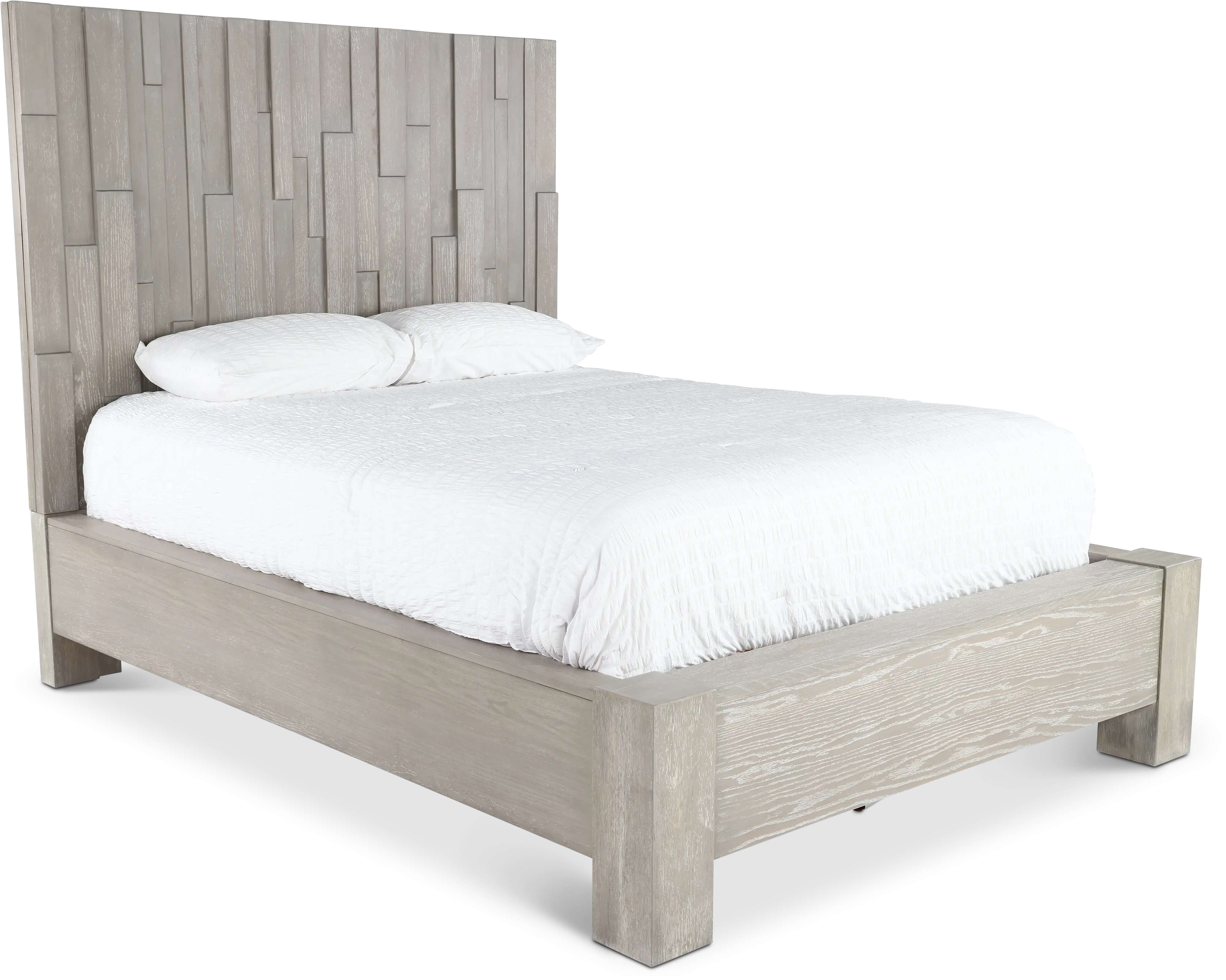 Millwork Gray Queen Platform Bed-4
