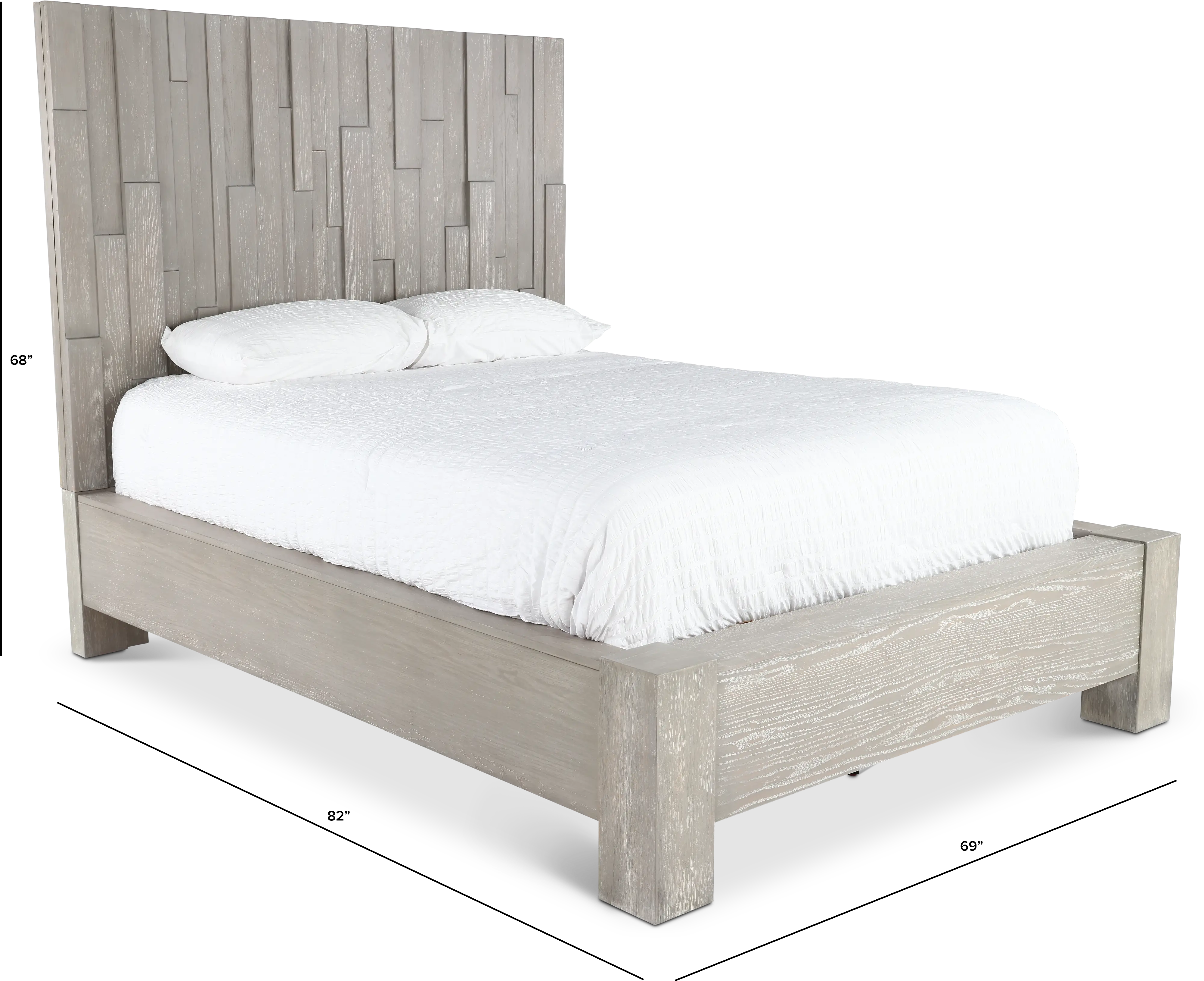 Millwork Gray Queen Platform Bed-3