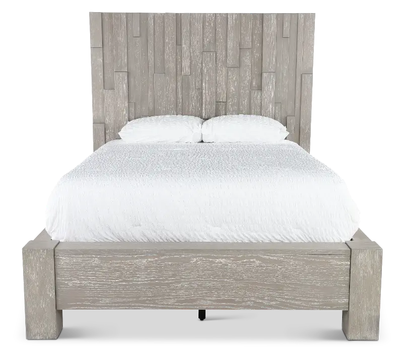 Millwork Gray King Platform Bed