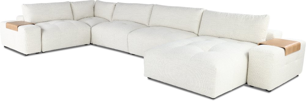 Preston Pearl White Modular 7 Piece Sectional