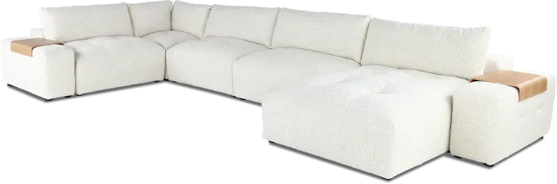 Preston Pearl White Modular 7 Piece Sectional