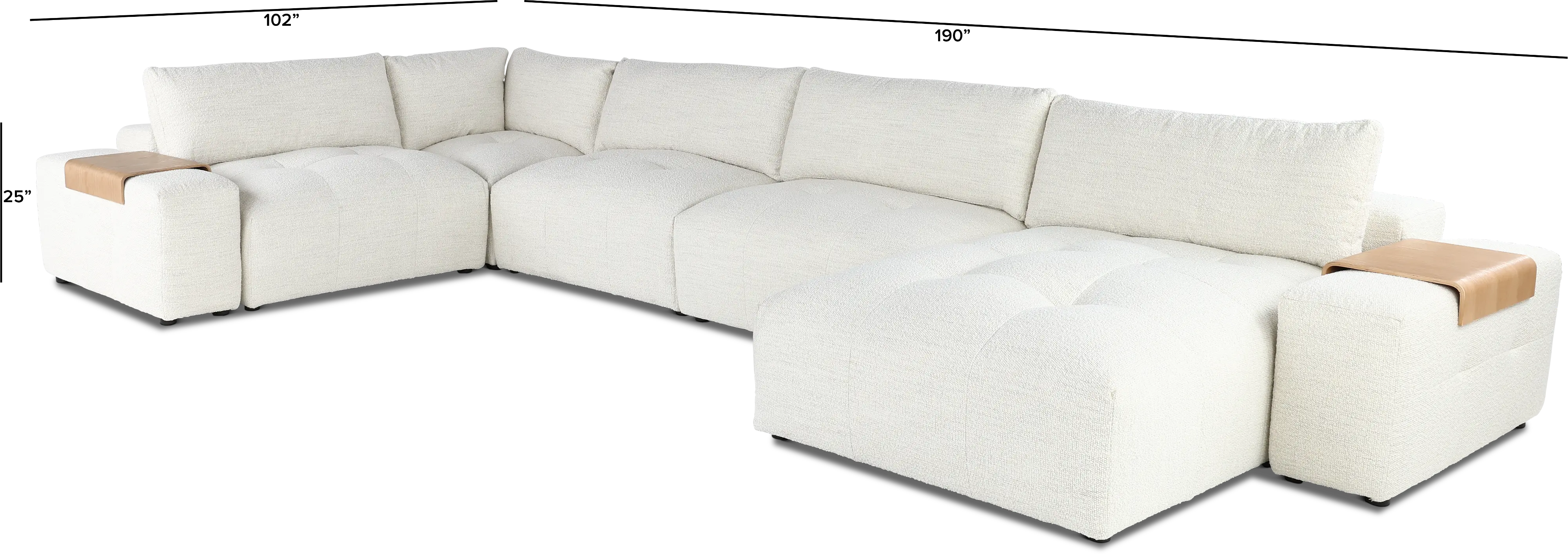 Preston Pearl White Modular 7 Piece Sectional-3