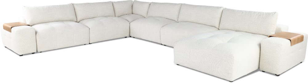 Preston Pearl White Modular 8 Piece Sectional