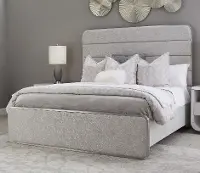 Brighton Gray Upholstered Queen Bed