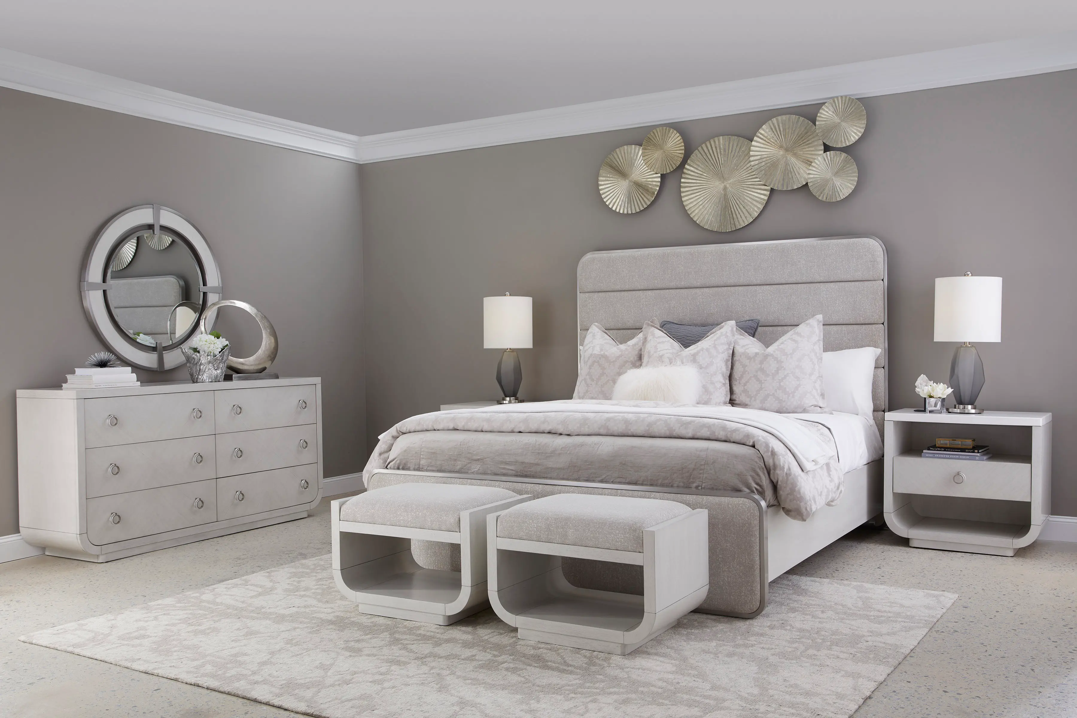 Brighton Gray Upholstered King Bed-2