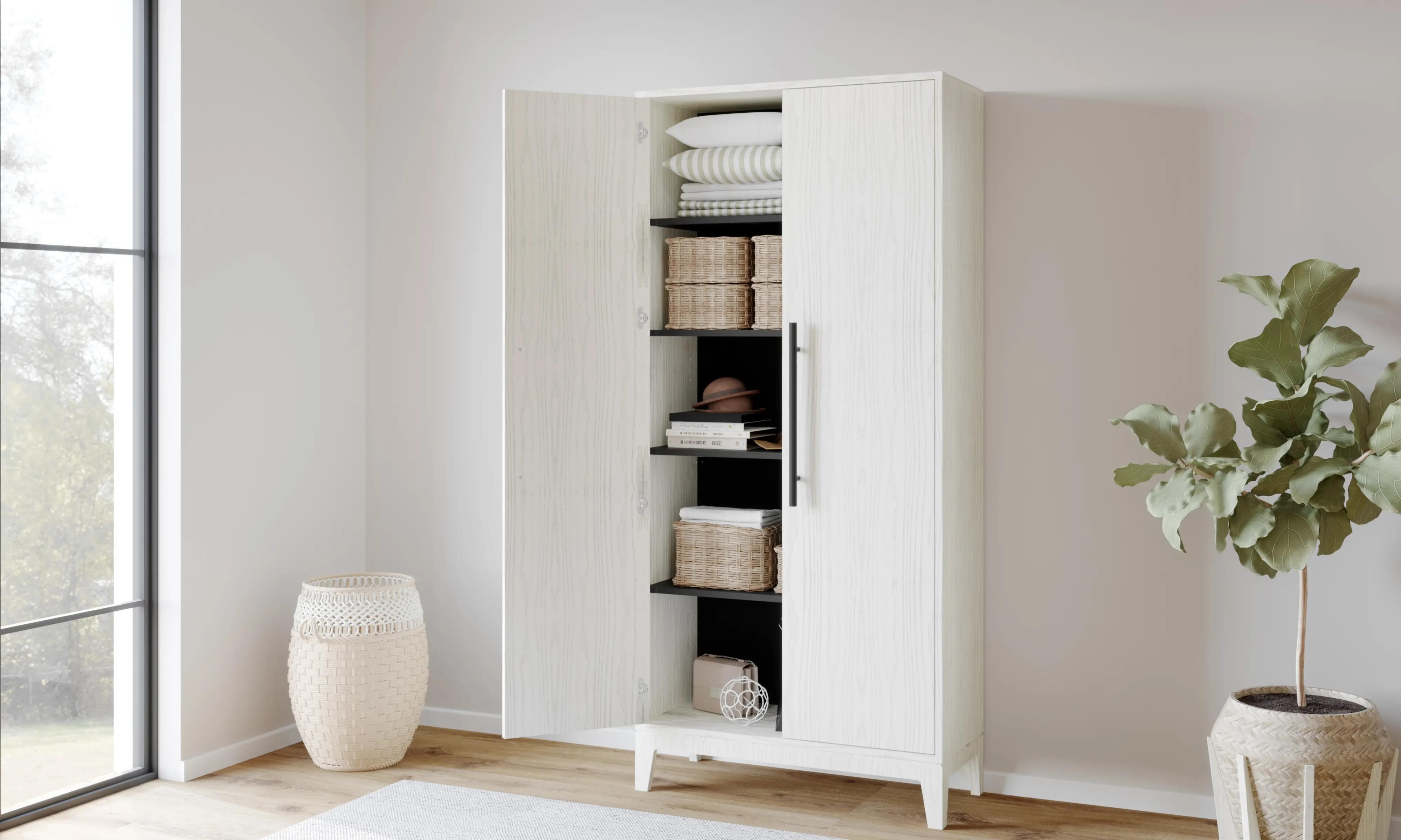 Molly Ivory White Storage Cabinet-2