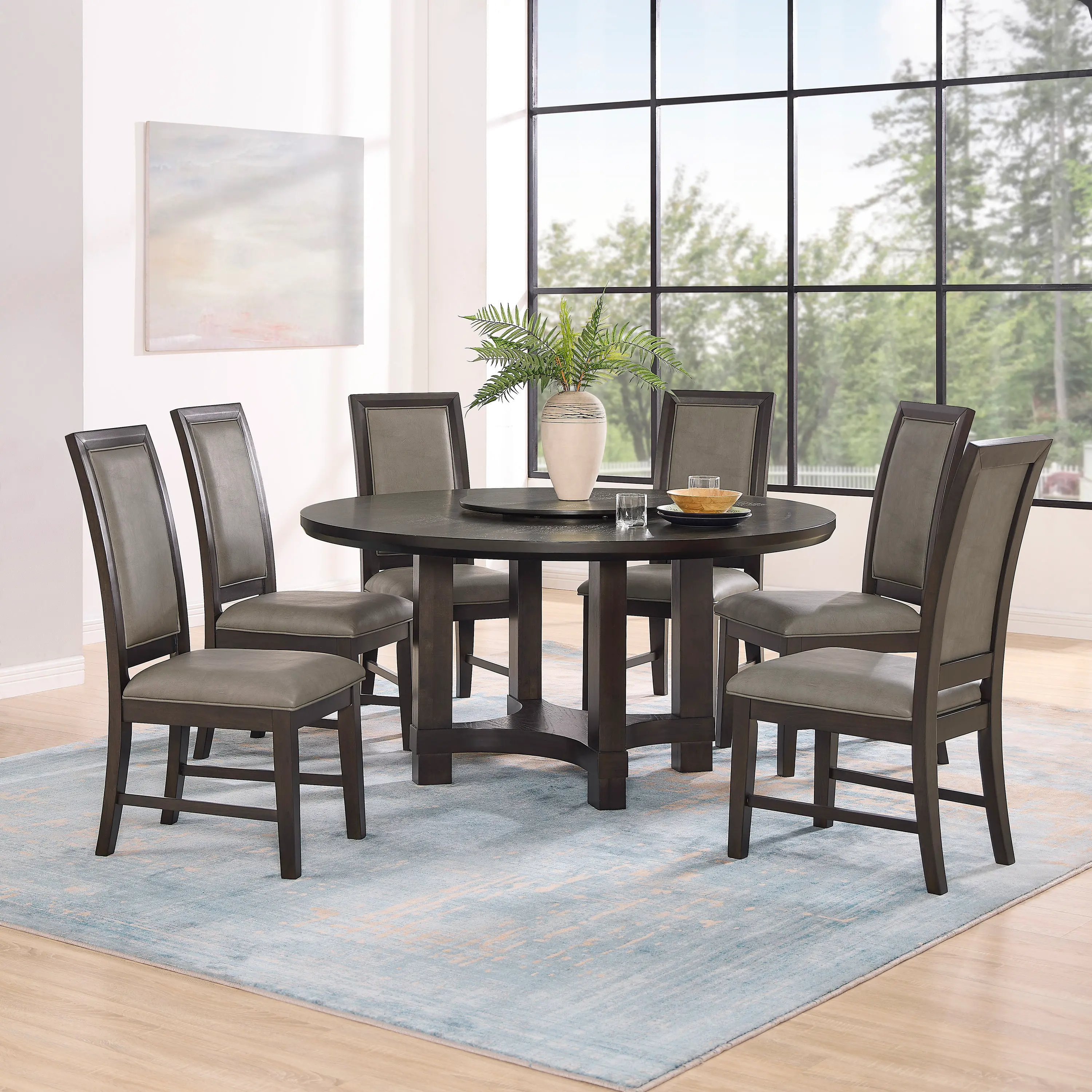 Jeffries Brown Round Dining Table-10