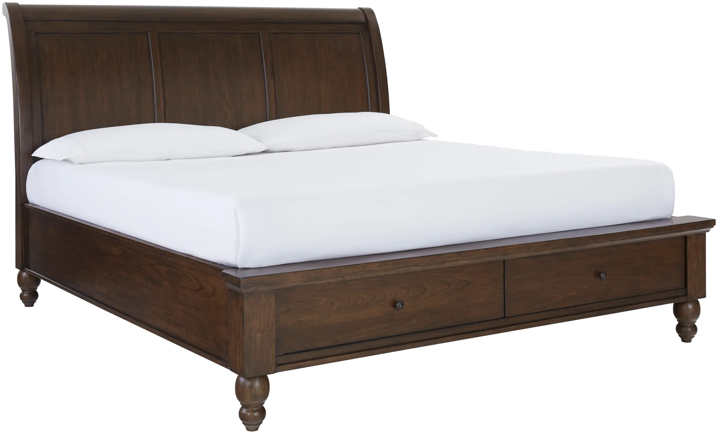Cambridge Brown Cherry Queen Storage Bed-1