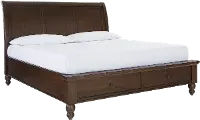 Cambridge Brown Cherry Queen Storage Bed