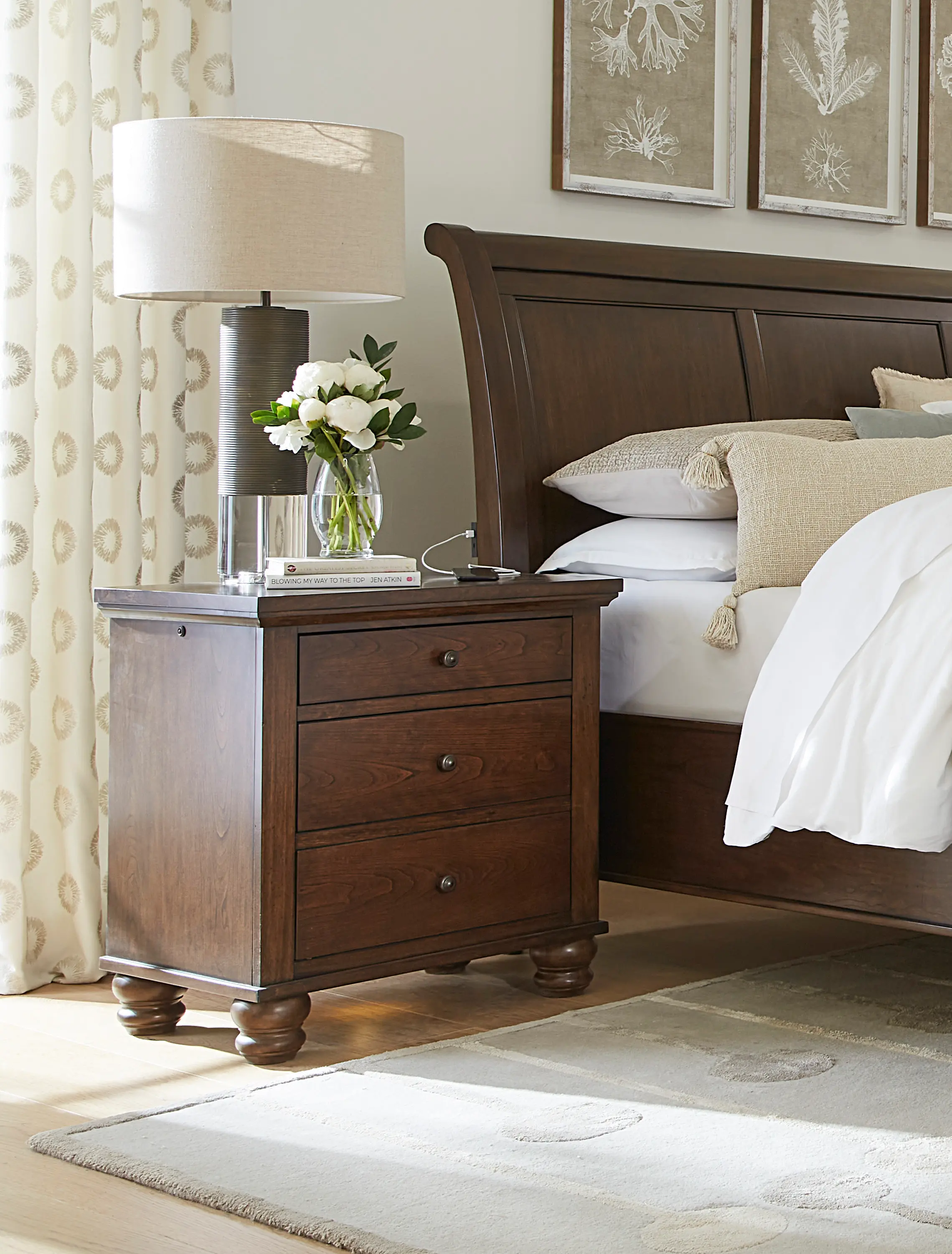 Cambridge Brown Cherry Nightstand-3