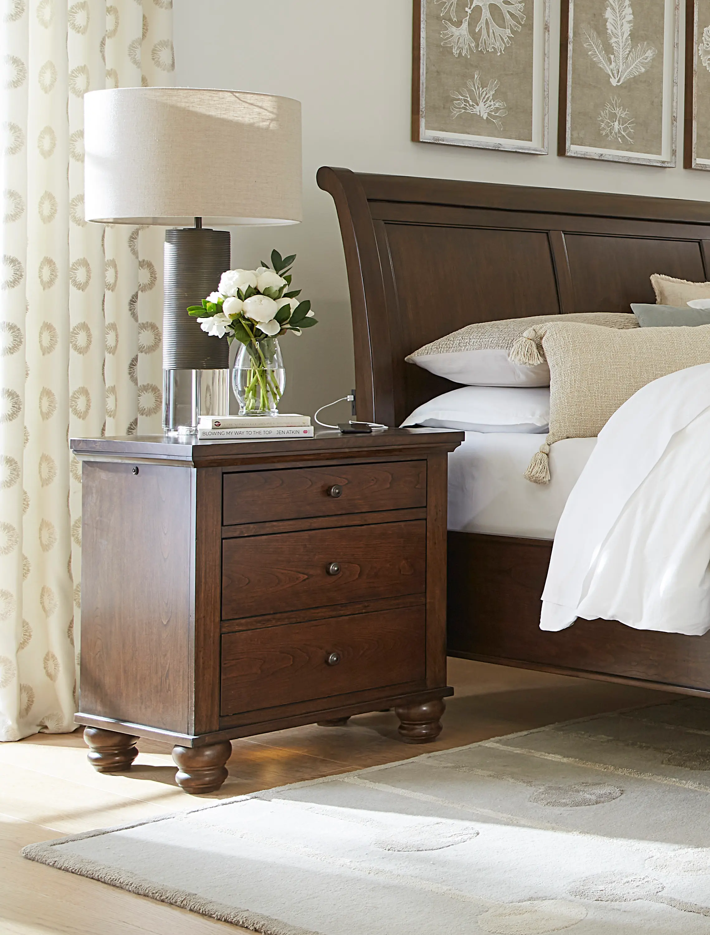 Cambridge Brown Cherry Nightstand-3