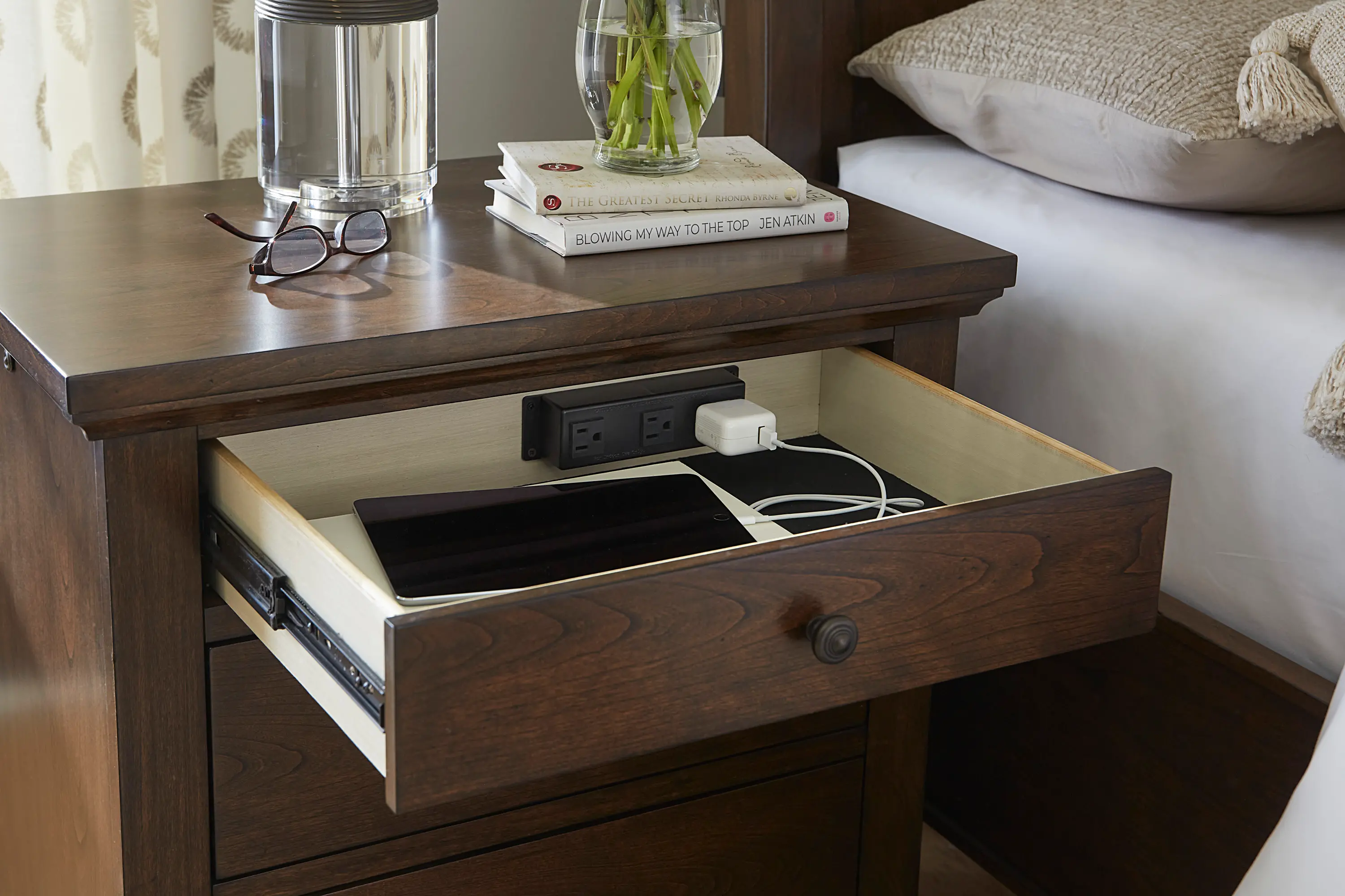 Cambridge Brown Cherry Nightstand-4