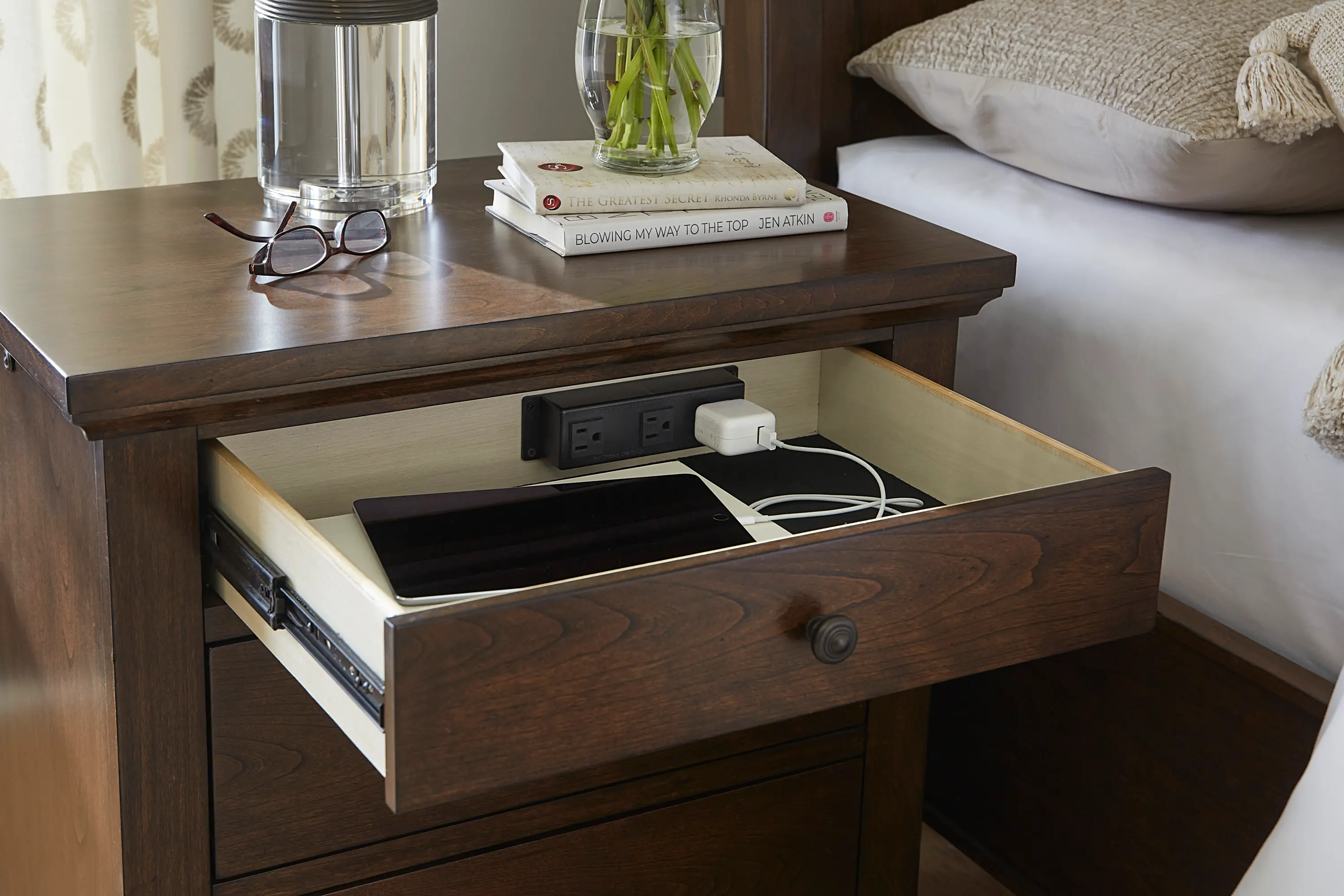 Cambridge Brown Cherry Nightstand-4