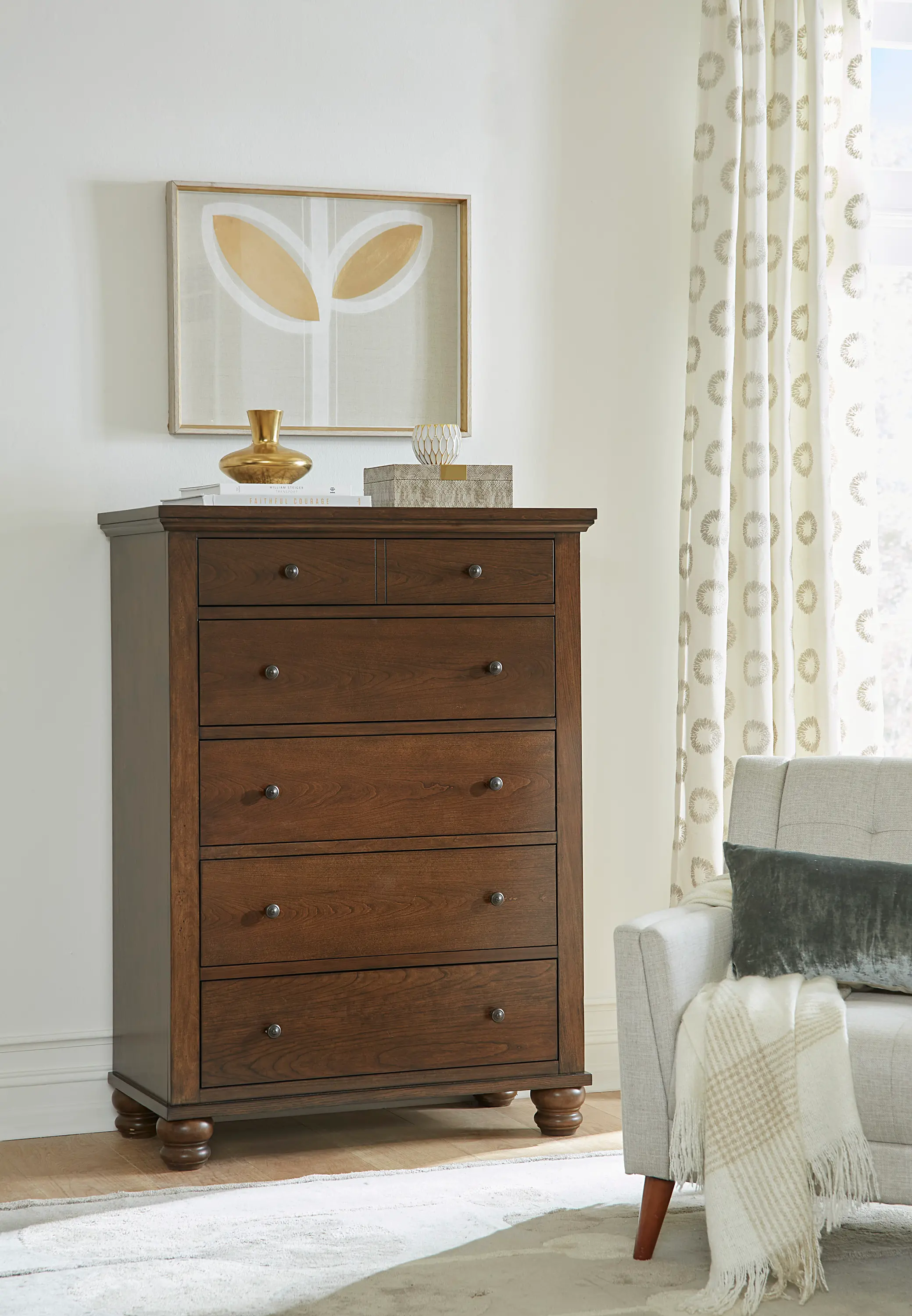 Cambridge Brown Cherry Chest of Drawers-3