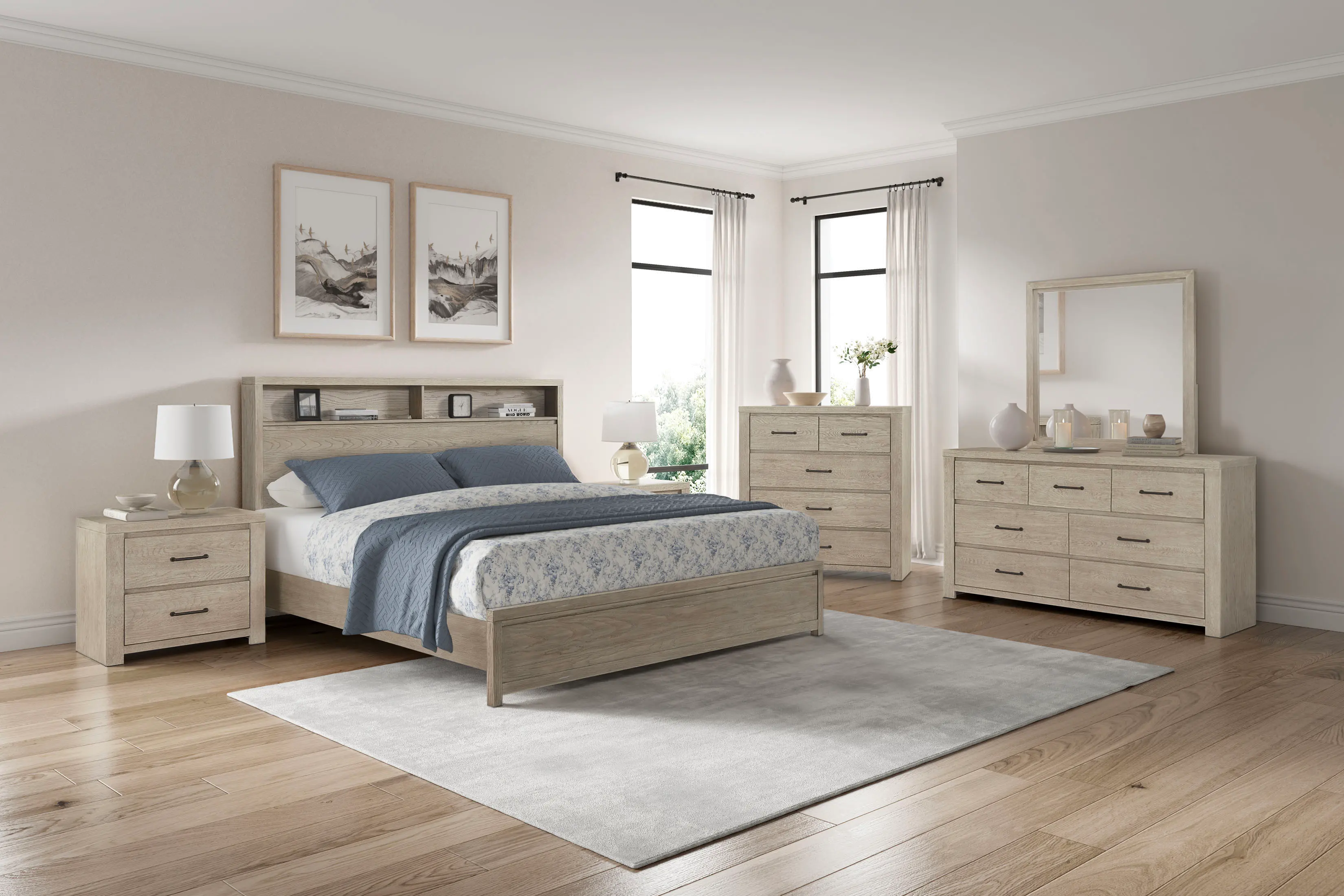 Oakhurst Natural Oak Queen Bed-2