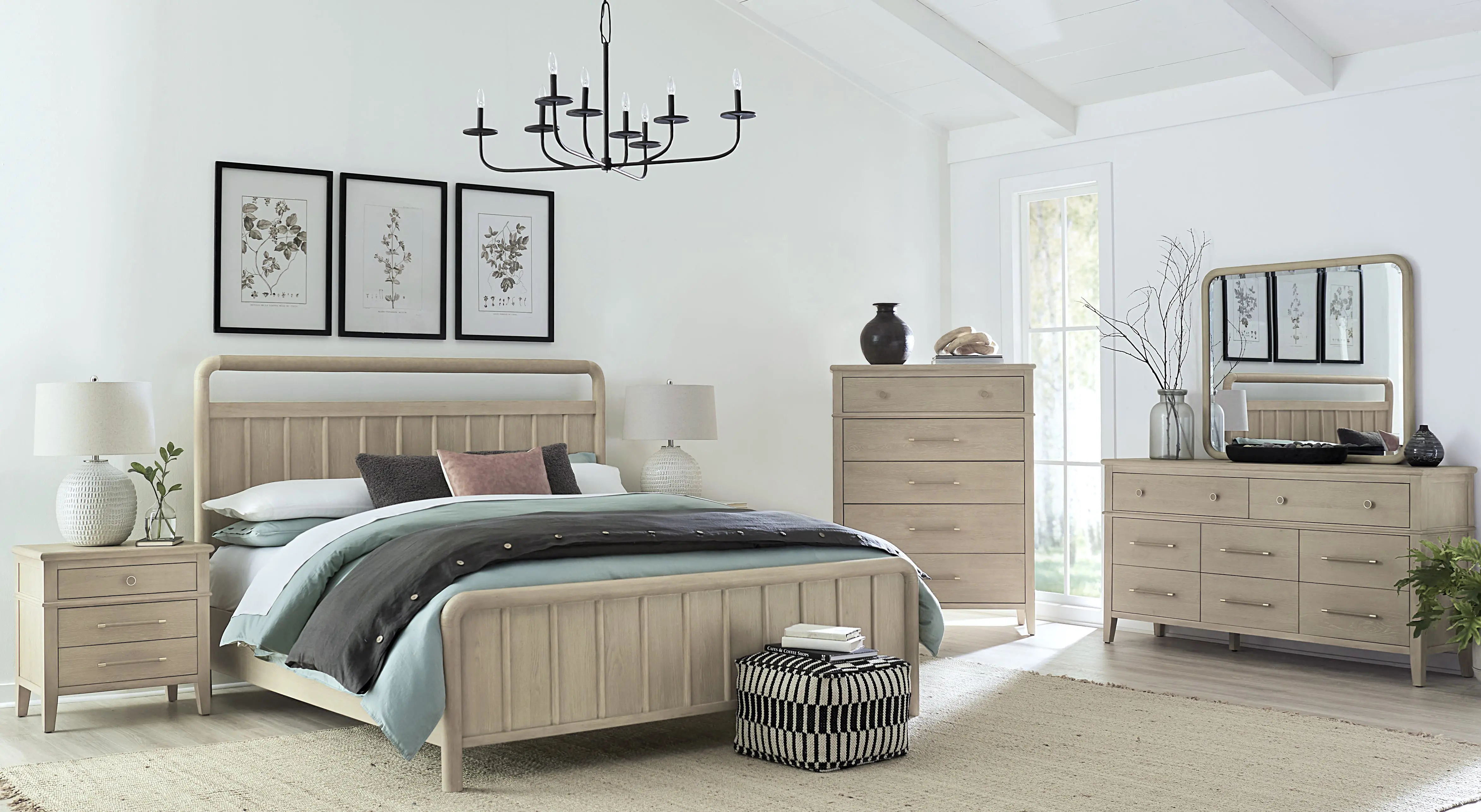 Camden Oak Queen Bed-2