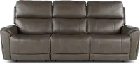 Damon Smoke Gray Power Reclining Sofa with Power Lumbar and Headrest