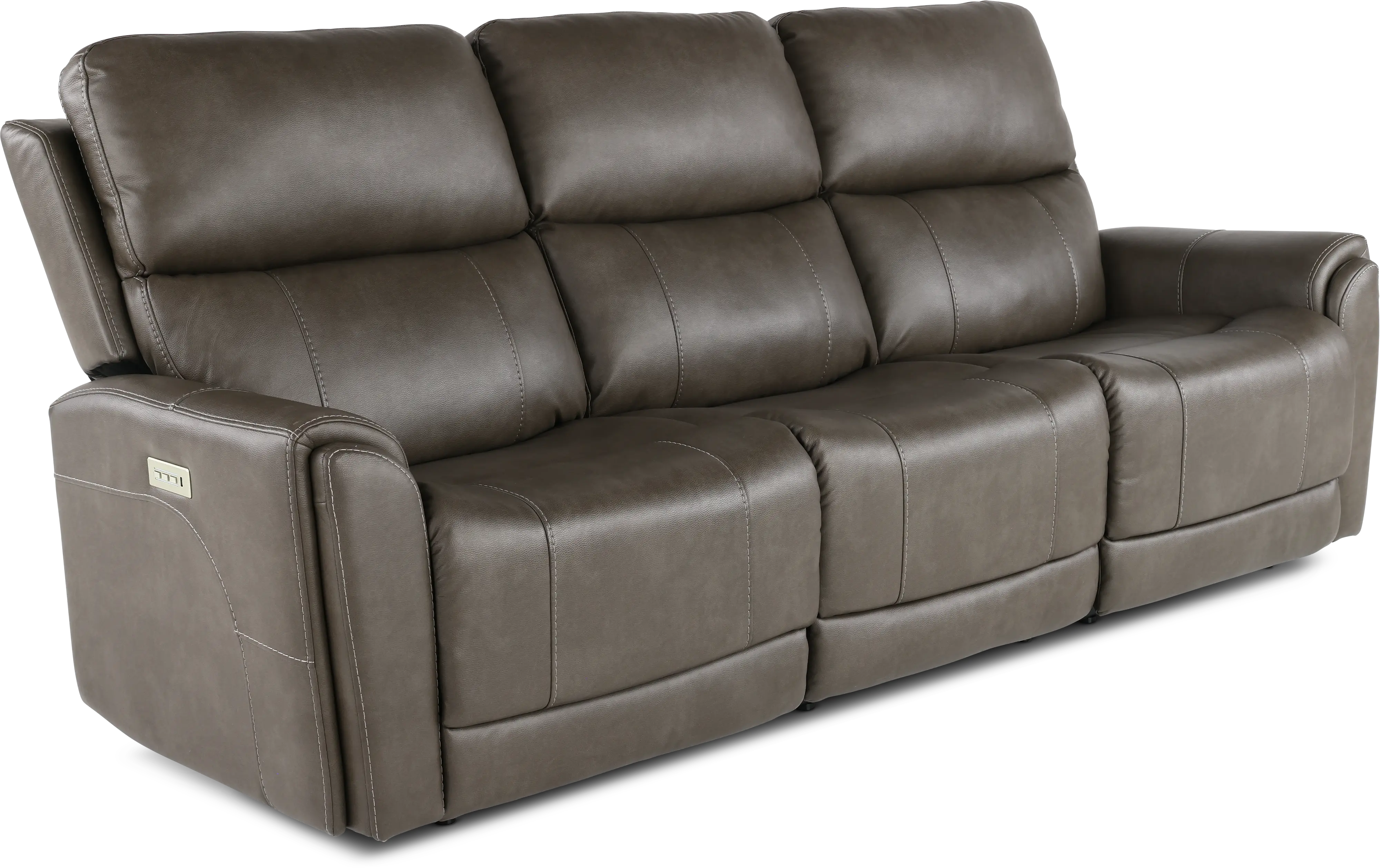 Damon Smoke Gray Power Reclining Sofa with Power Lumbar and Headrest-4