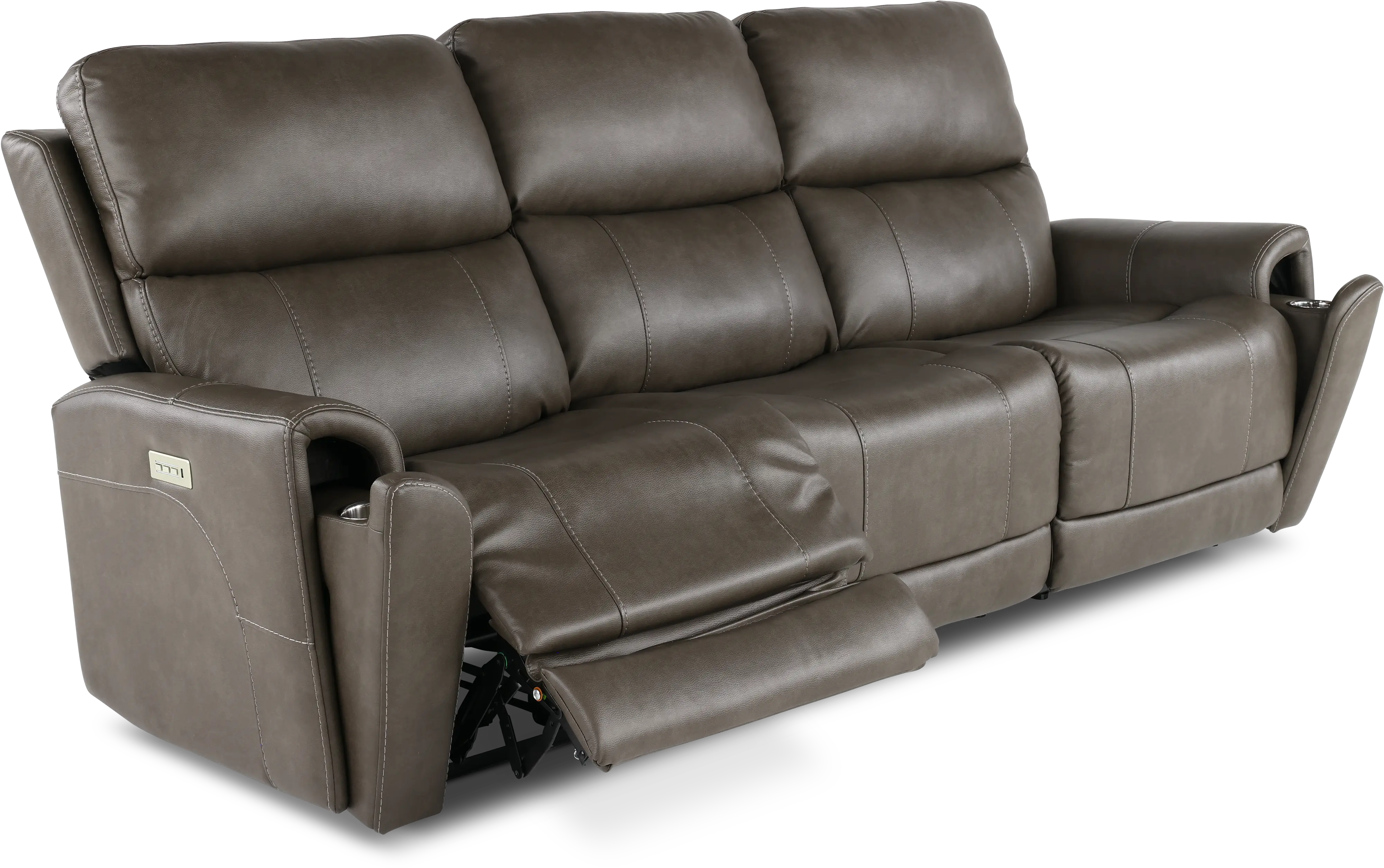 Damon Smoke Gray Power Reclining Sofa with Power Lumbar and Headrest-7