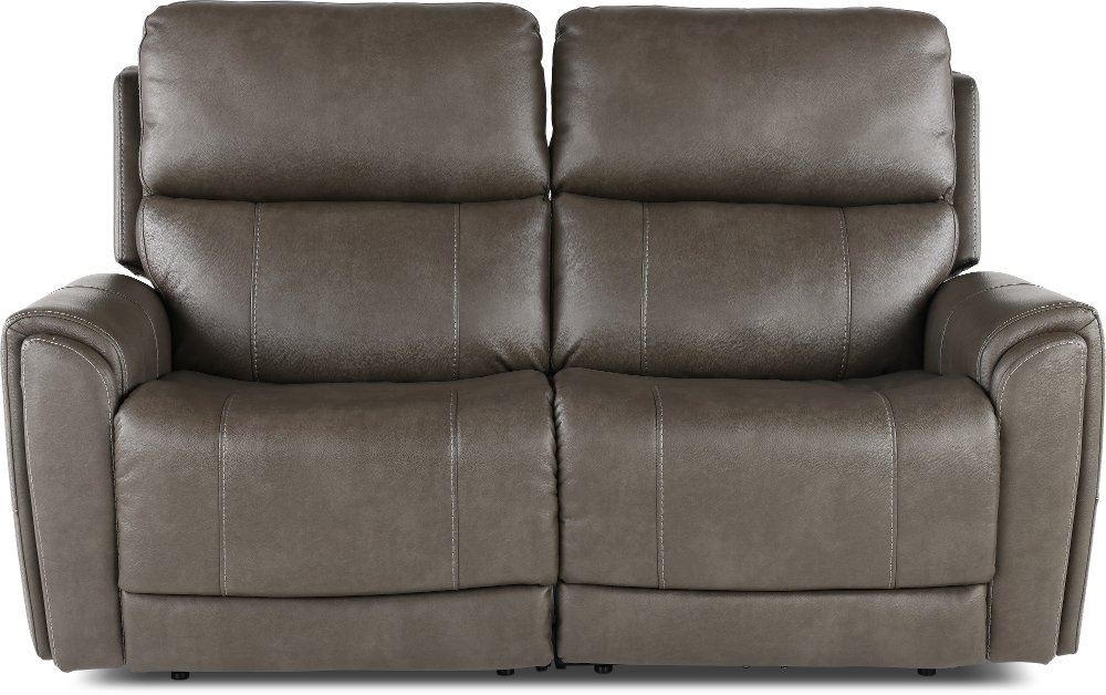 Damon Smoke Gray Power Reclining Loveseat with Power Lumbar and Headrest