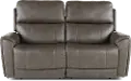 Damon Smoke Gray Power Reclining Loveseat with Power Lumbar and Headrest