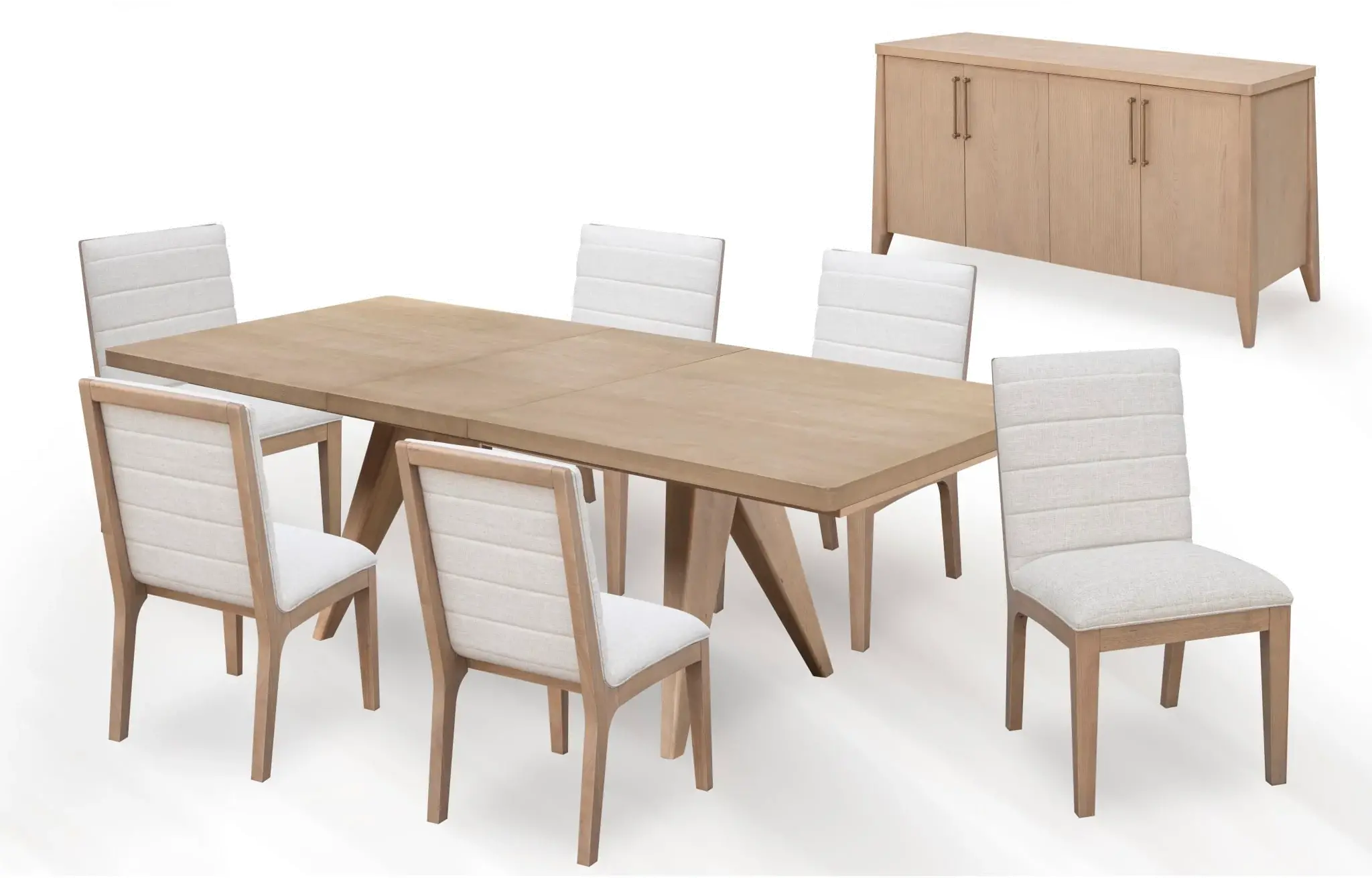 Sumire White Linen Upholstered Dining Chair-2