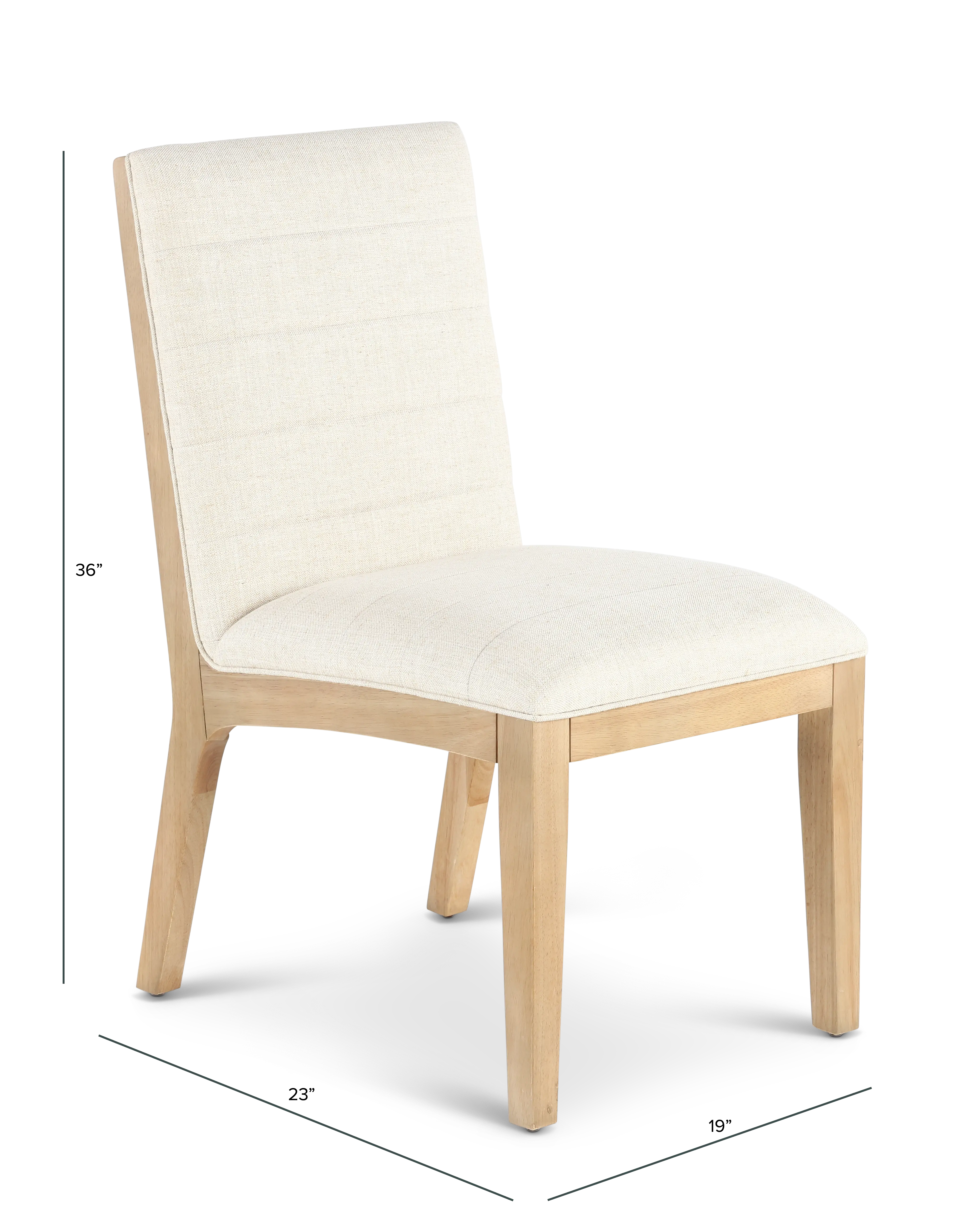 Sumire White Linen Upholstered Dining Chair-3