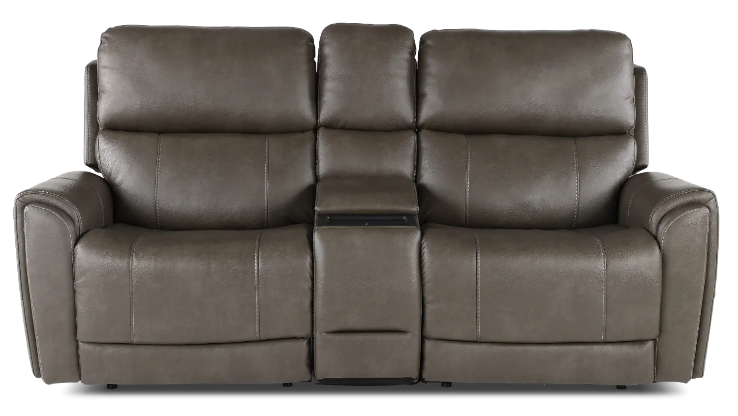 Damon Smoke Gray Power Reclining Loveseat with Console-1