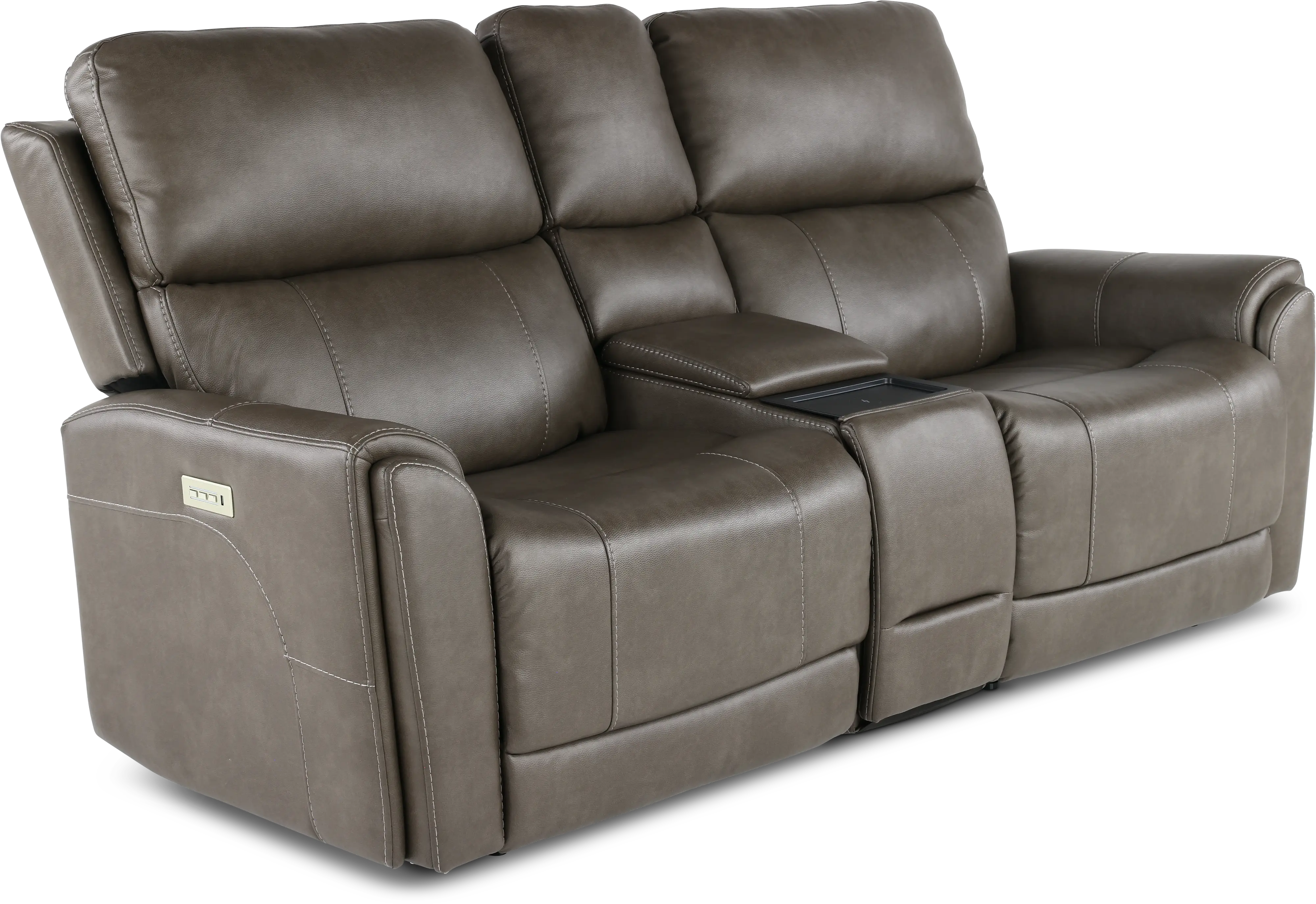 Damon Smoke Gray Power Reclining Loveseat with Console-4