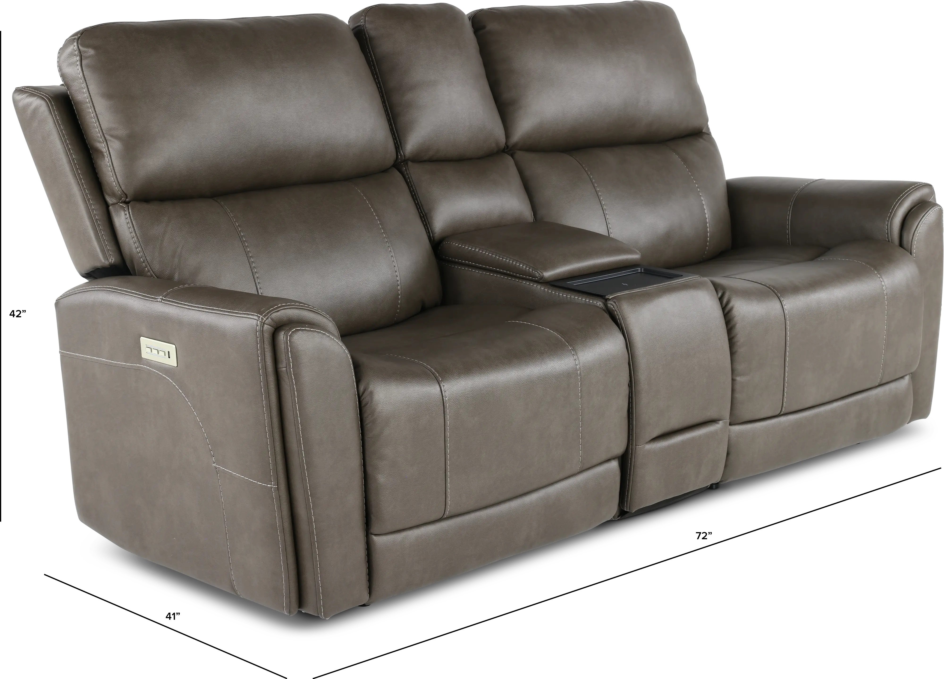 Damon Smoke Gray Power Reclining Loveseat with Console-3